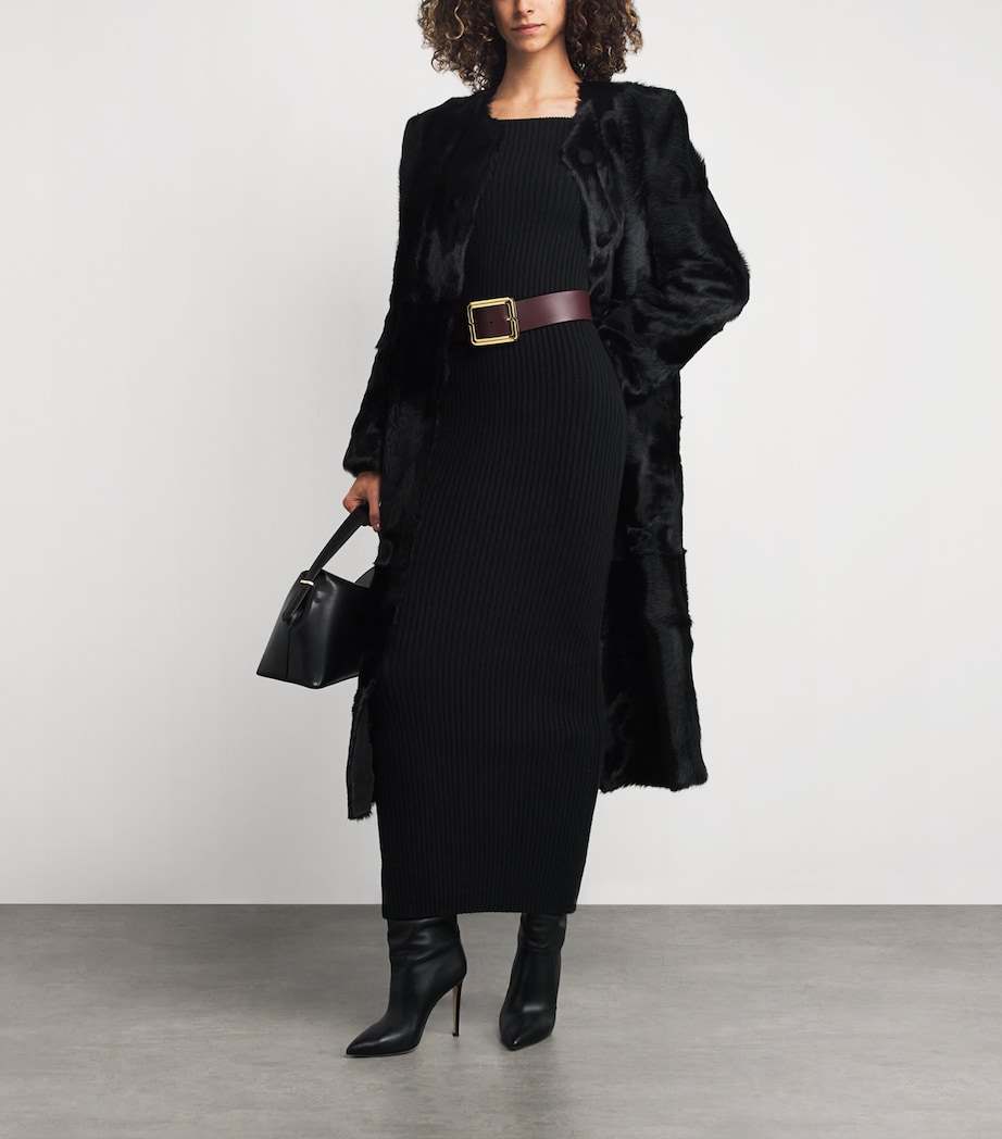 Wool-Blend Maxi Dress BLACK Image 2