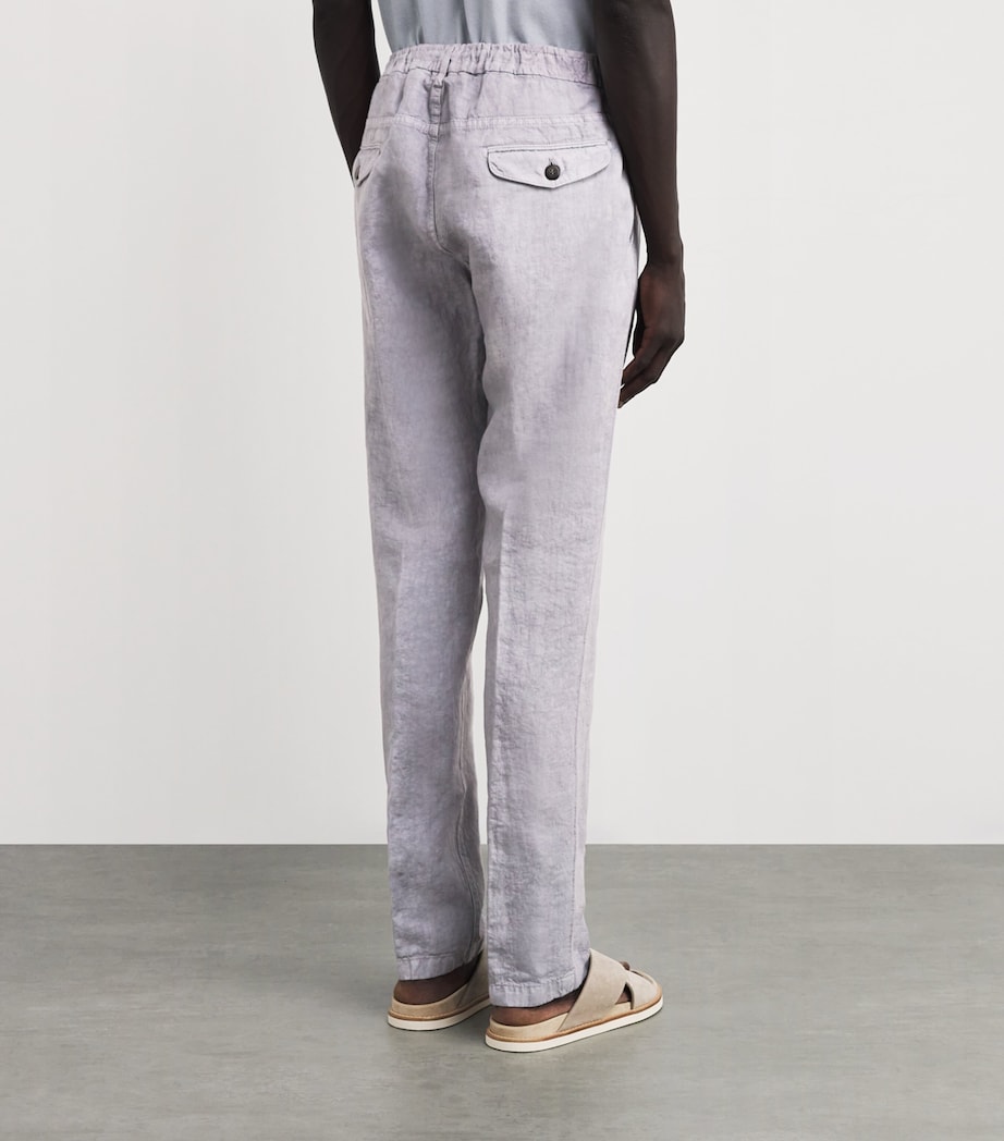 Linen Drawstring-Detail Trousers ZUCCHERO Image 4