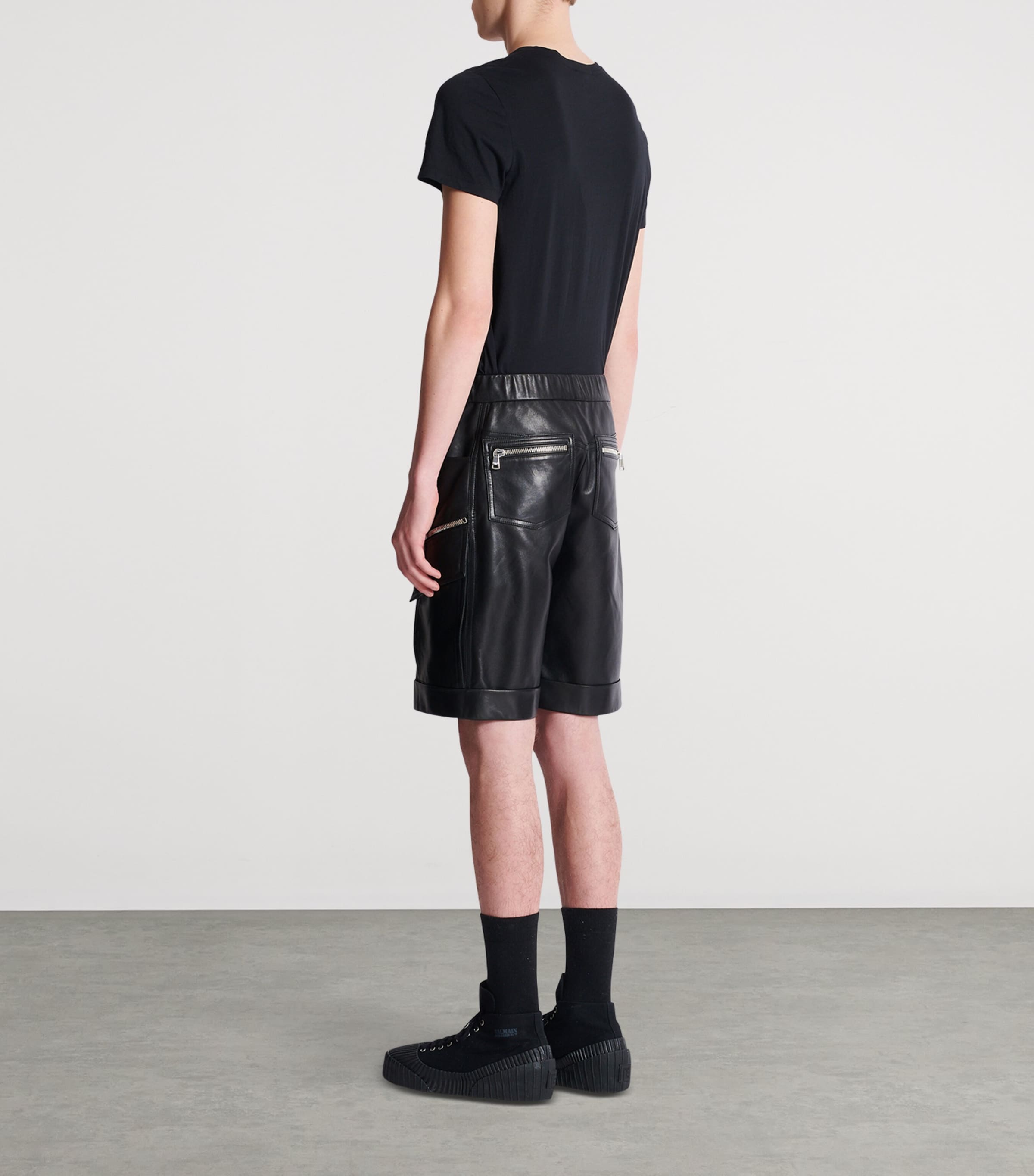 Balmain Lambskin Cargo Shorts | Harrods US