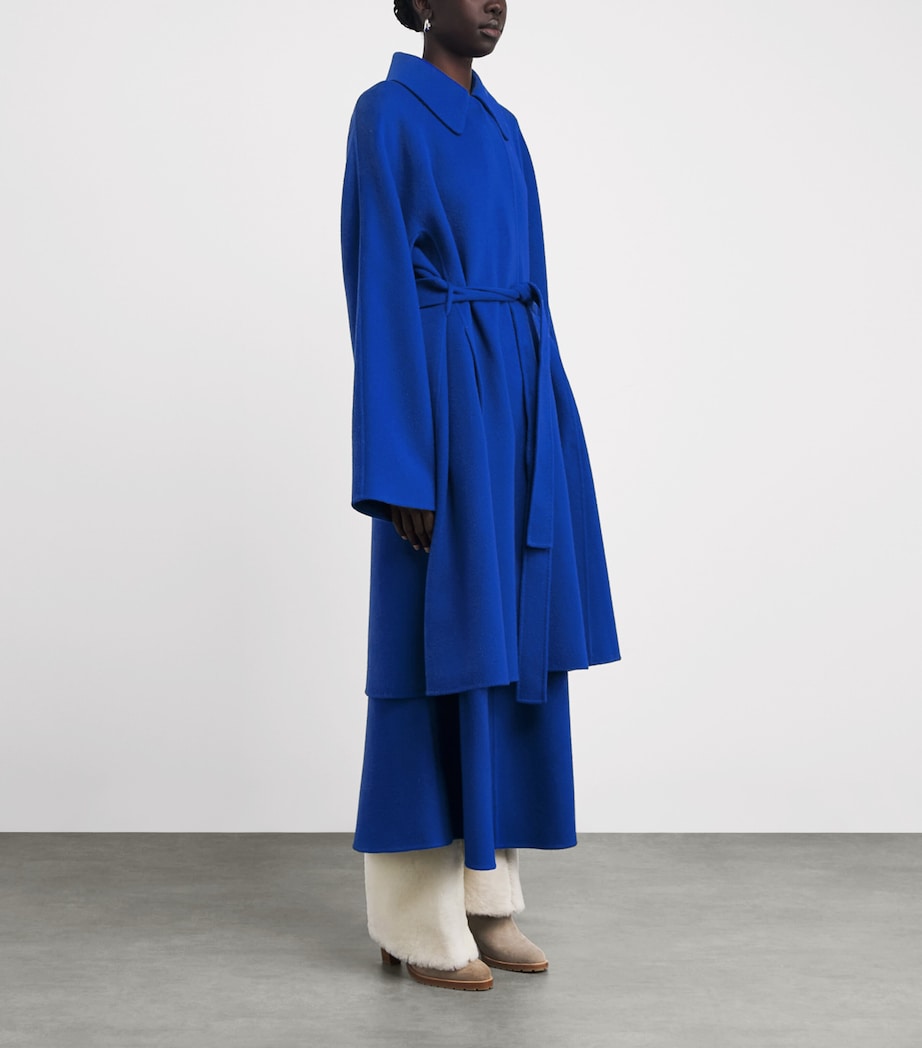 Wool-Cashmere Detachable Cape Coat GALAXY BLUE Image 6