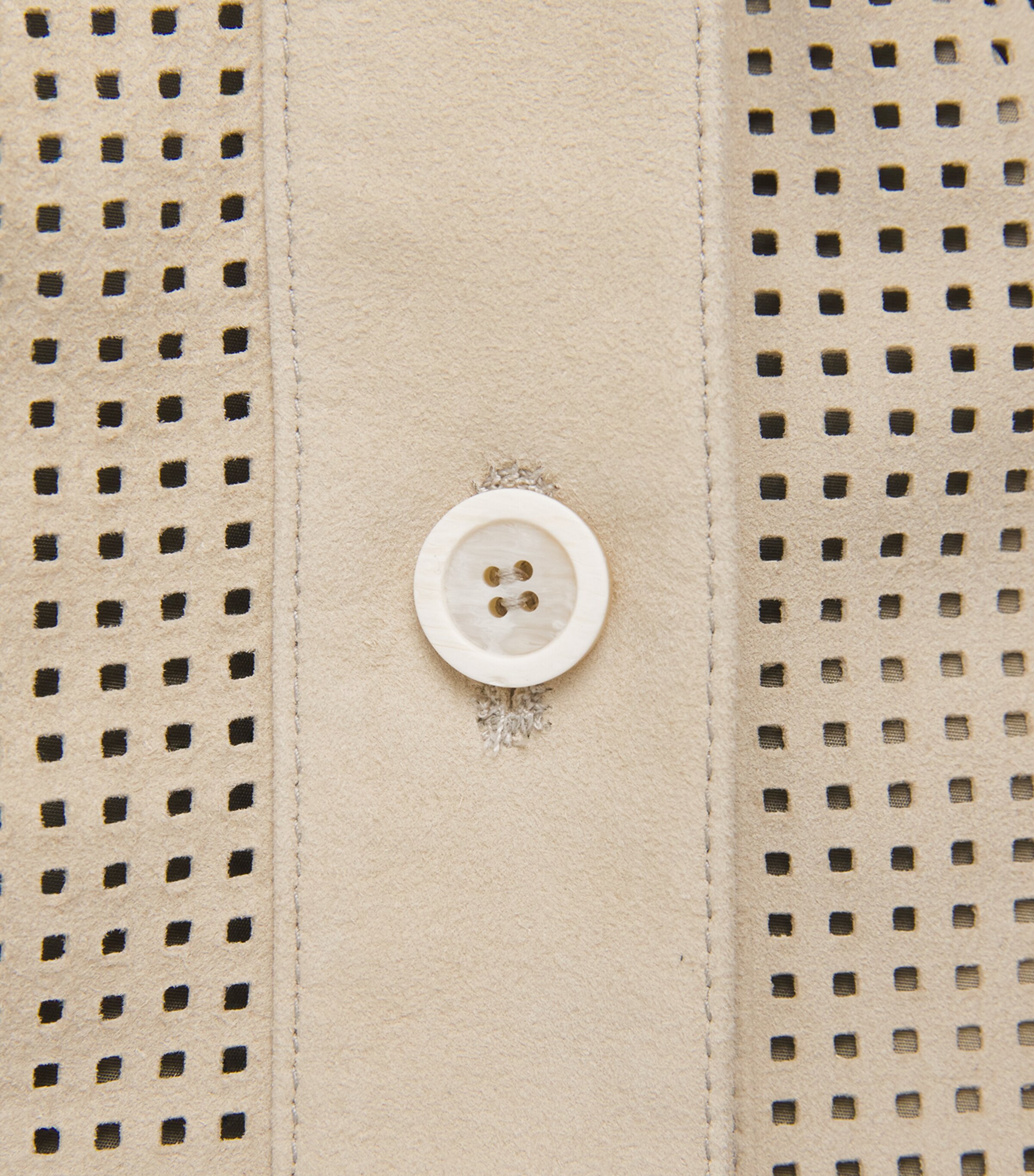 Fabiana Filippi Womens Suede Perforated Shirt Kaki Image 6