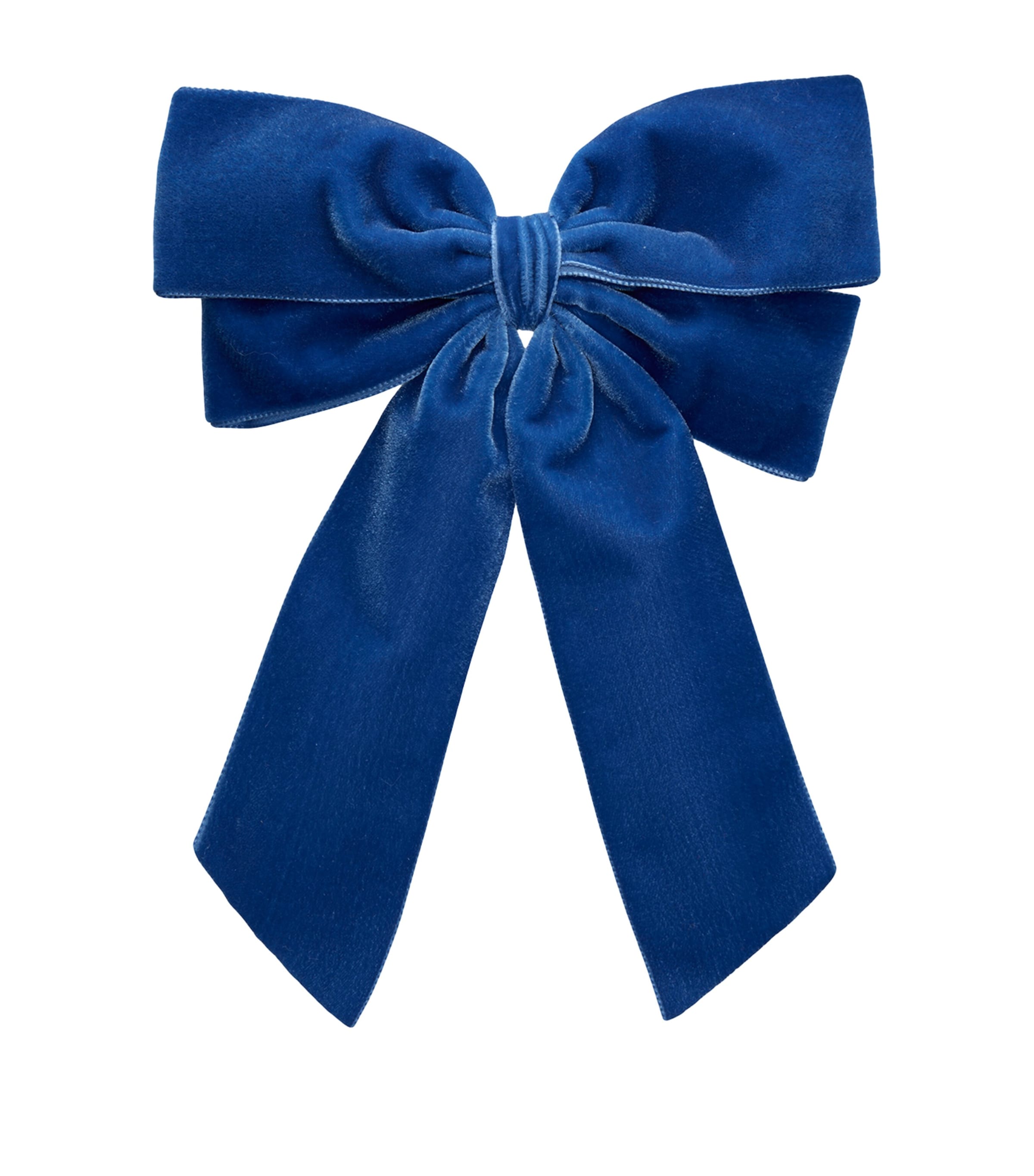 Trotters Velvet Bow Hair Clip Blue Image 1