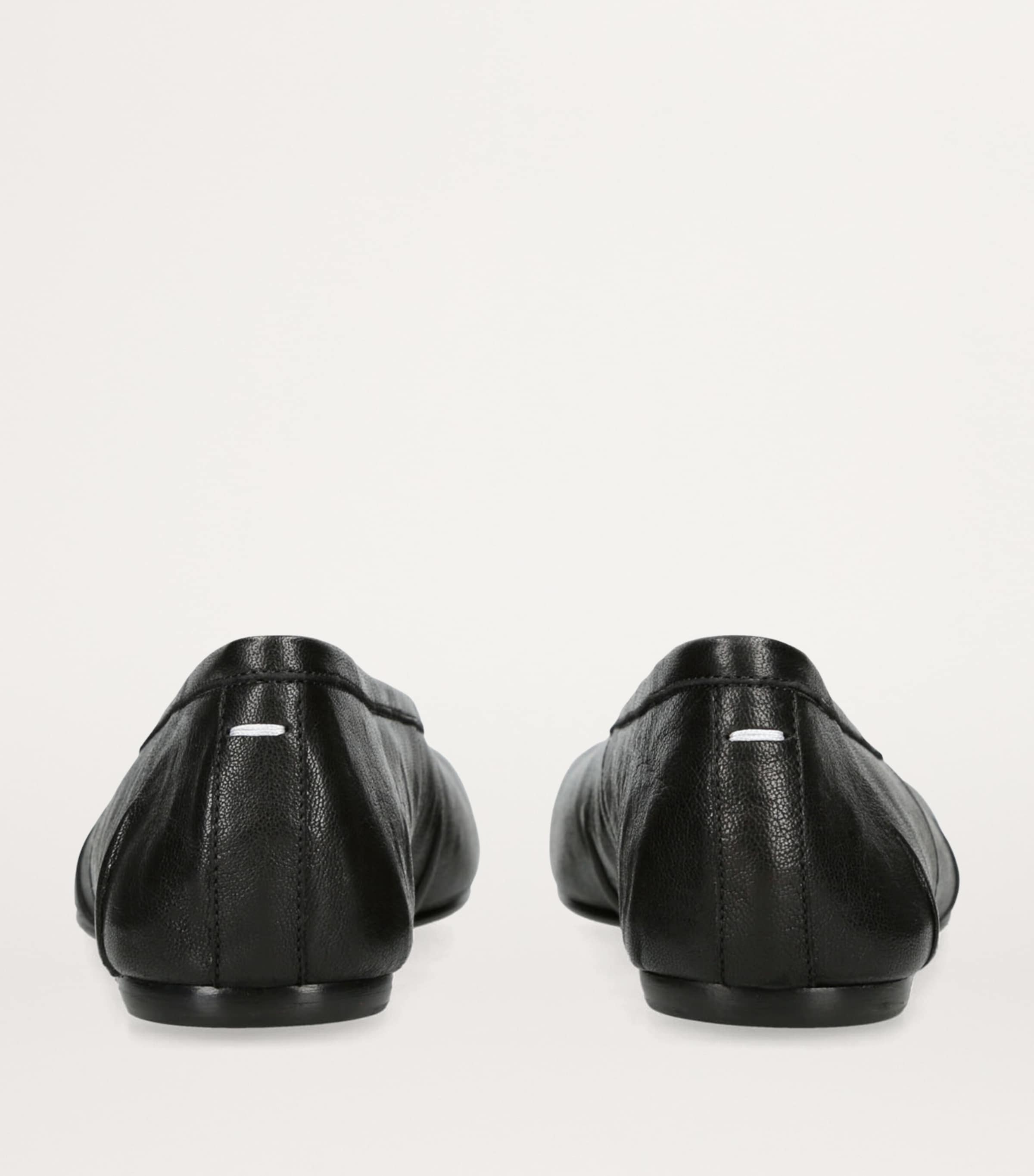 Maison Margiela Black Leather Tabi Ballet Flats | Harrods US