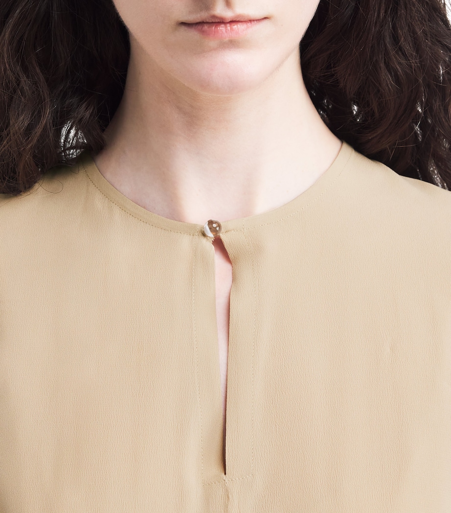 Fabiana Filippi Womens Crêpe de Chine Asymmetric Top Acero Image 5