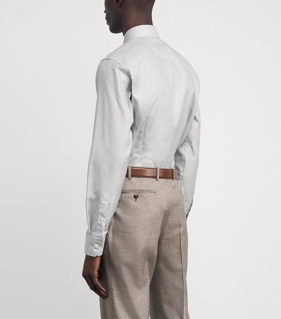 Cotton Twill Houndstooth Shirt LIGHT GREE Image 4
