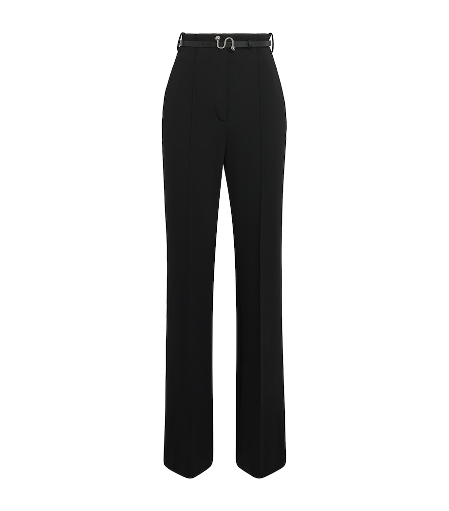 Belted Flared Trousers 001 BLACK Image 1