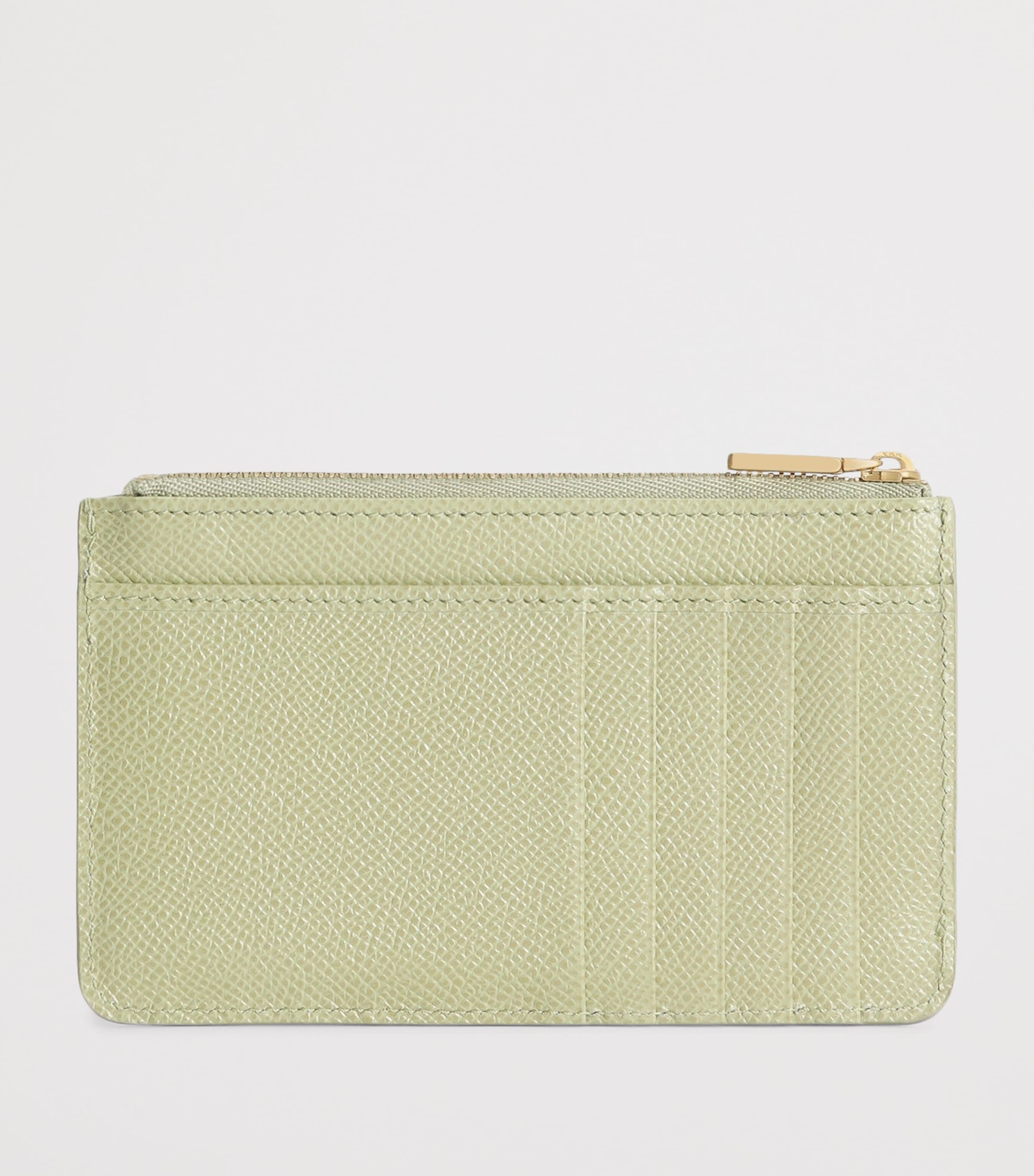 Dolce&Gabbana Calfskin Logo Plaque Card Holder Sage Gree Image 3