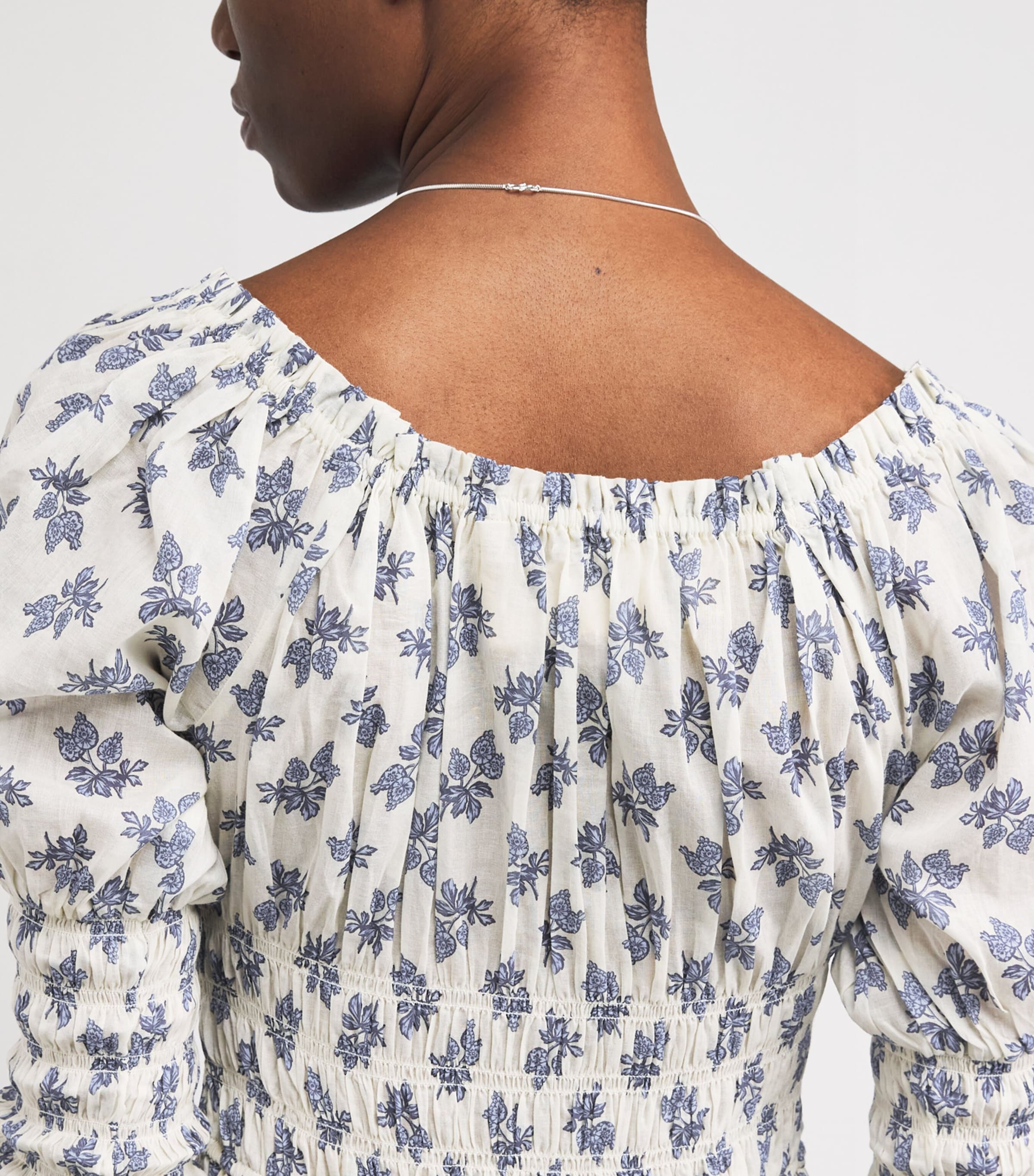 Cotton Floral Kaira Midi Dress CREME POMEGRA BLOOM Image 4