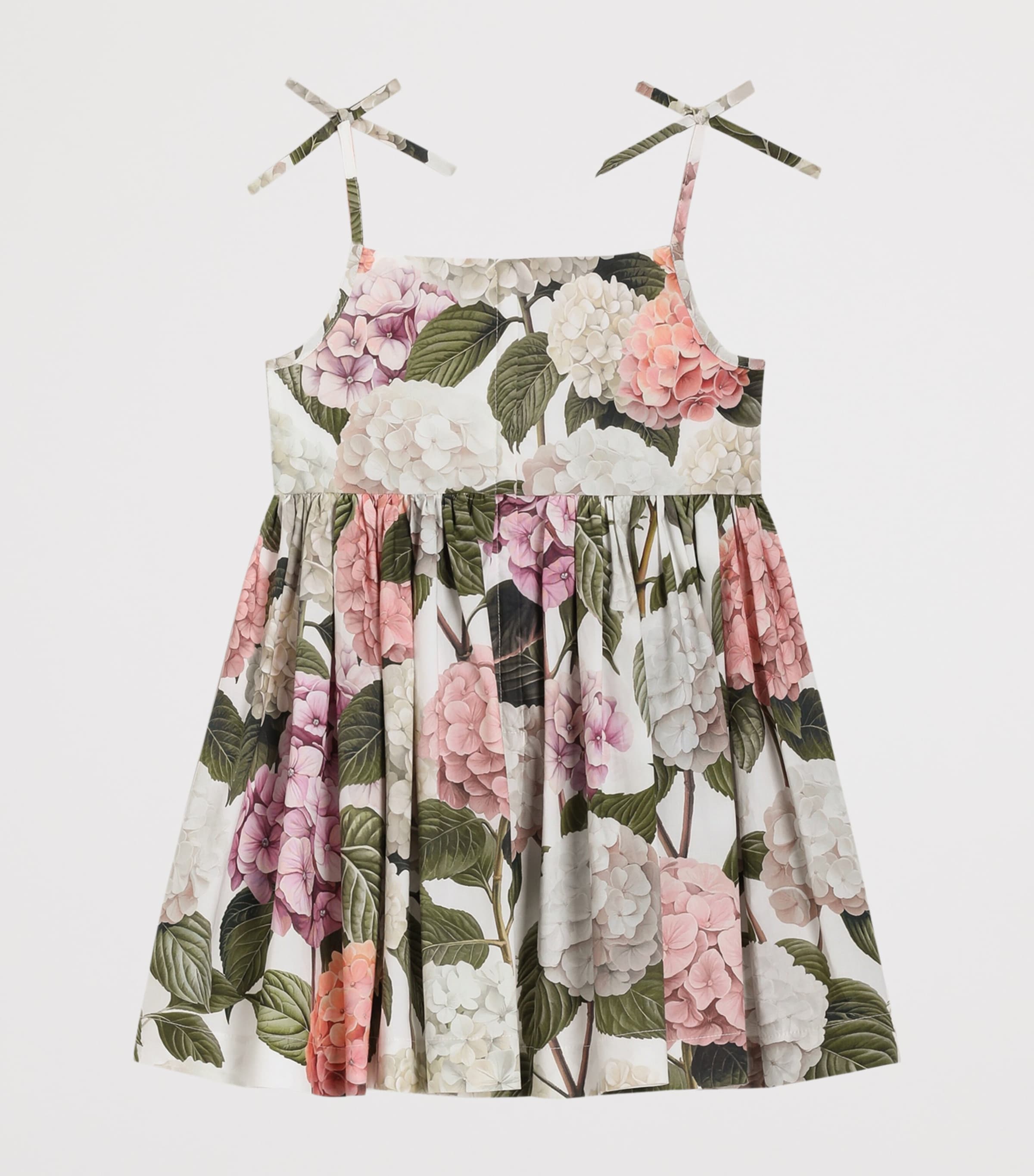 Dolce&Gabbana Kids Cotton Hydrangea Print Dress (8-12+ Years) Ortensie Fdo B Image 2