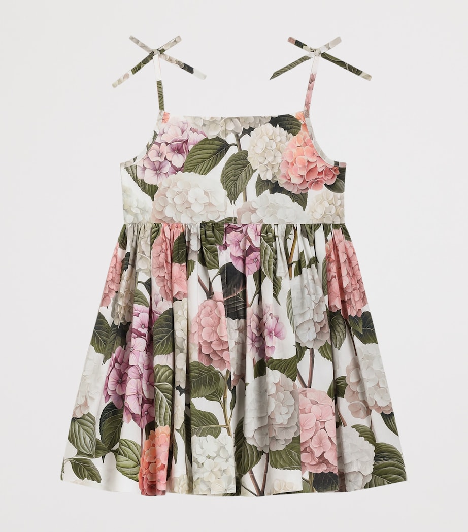 Dolce&Gabbana Kids Cotton Hydrangea Print Dress (8-12+ Years) Ortensie Fdo B Image 2