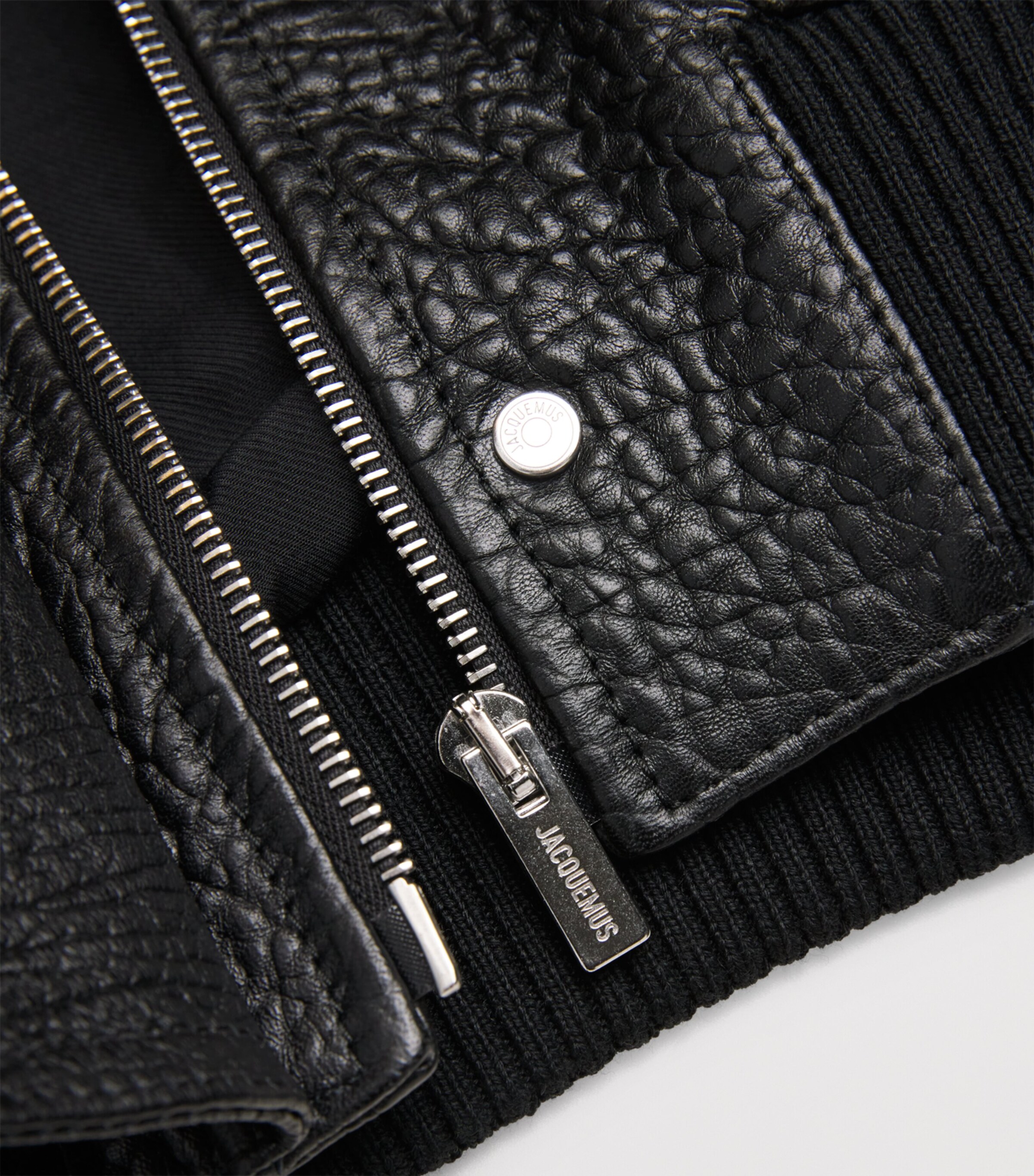 Gained Leather Bomber Jacket 990 BLACK Image 5