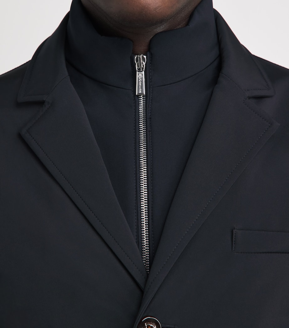 Moorer Mens Layered Borromeo Coat Navy Image 3