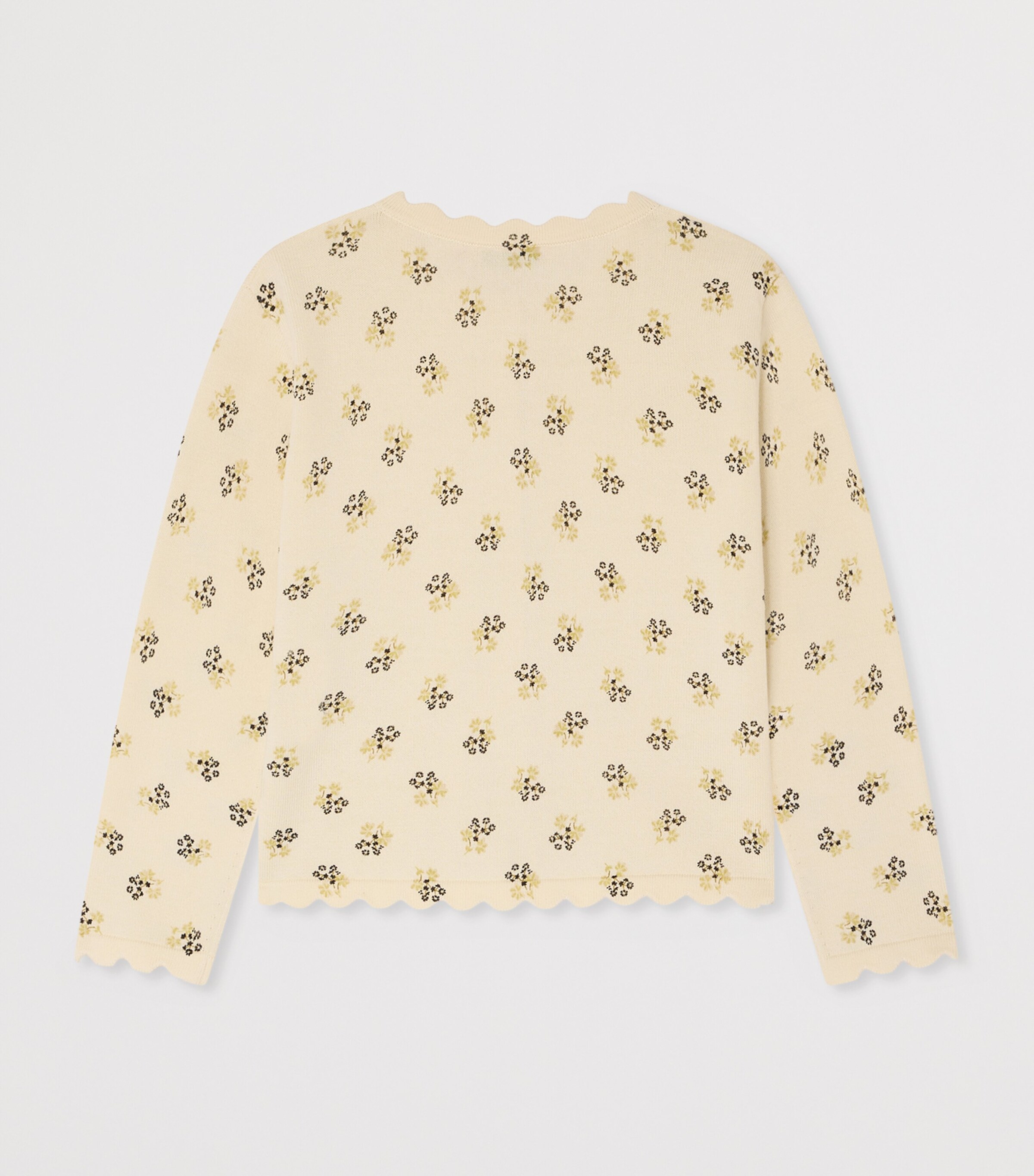 Bonpoint Cotton Lume Cardigan (10-14 Years) Fleurs Ecru Image 2