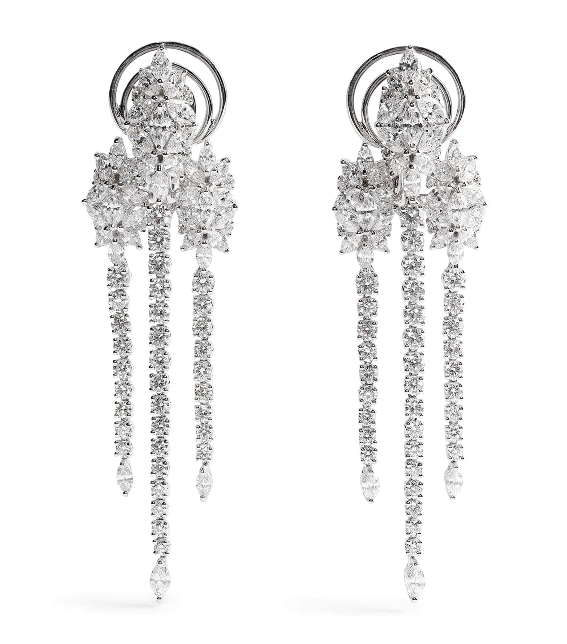 White Gold and Diamond Y-Couture State Drop Earrings