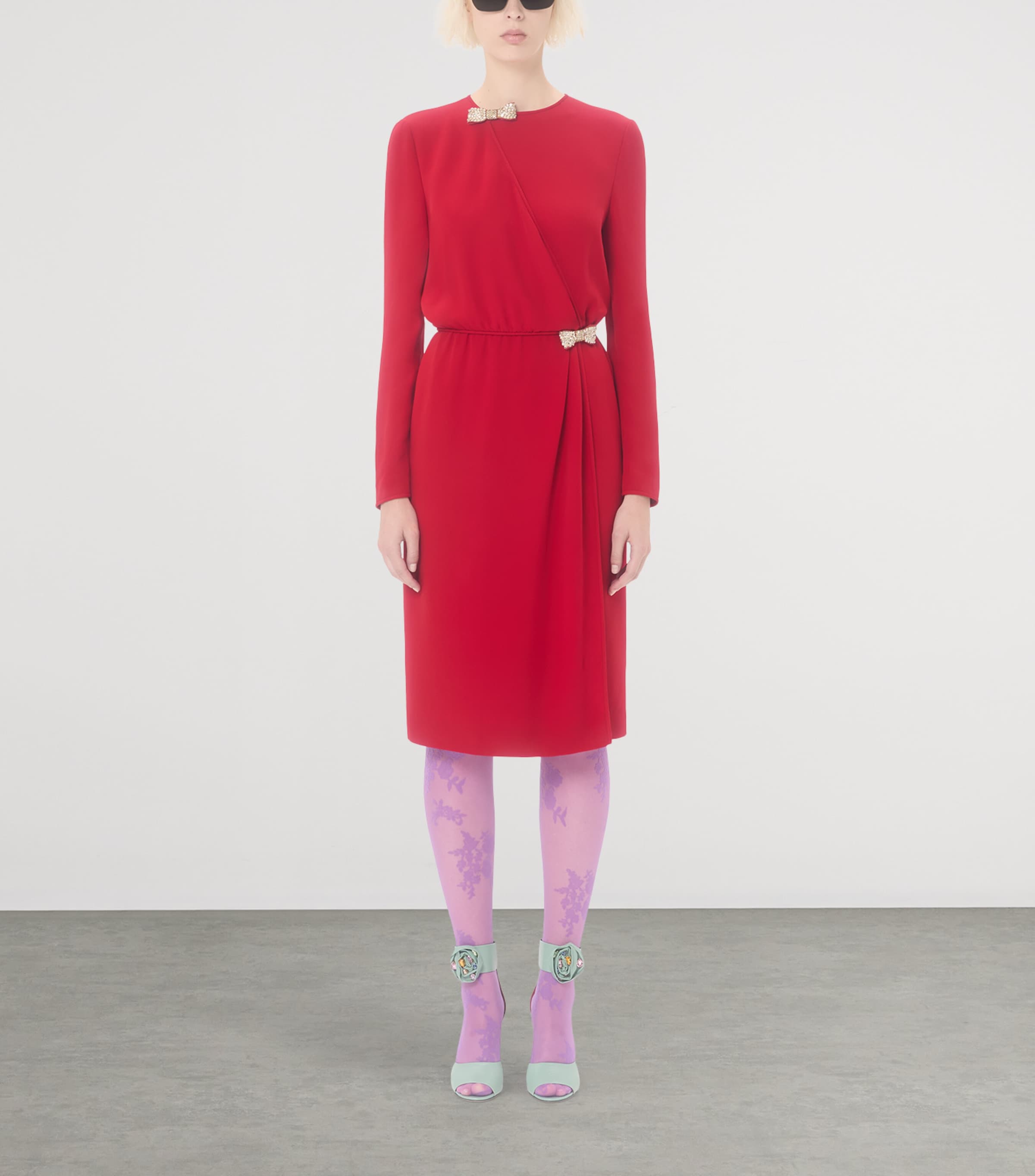 Silk Embroidered Midi Dress R9M Image 2