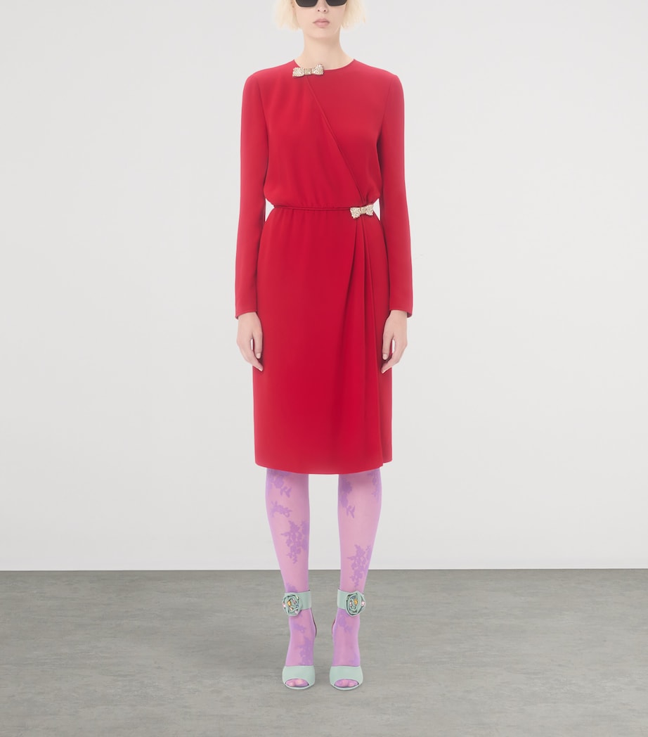 Silk Embroidered Midi Dress R9M Image 2