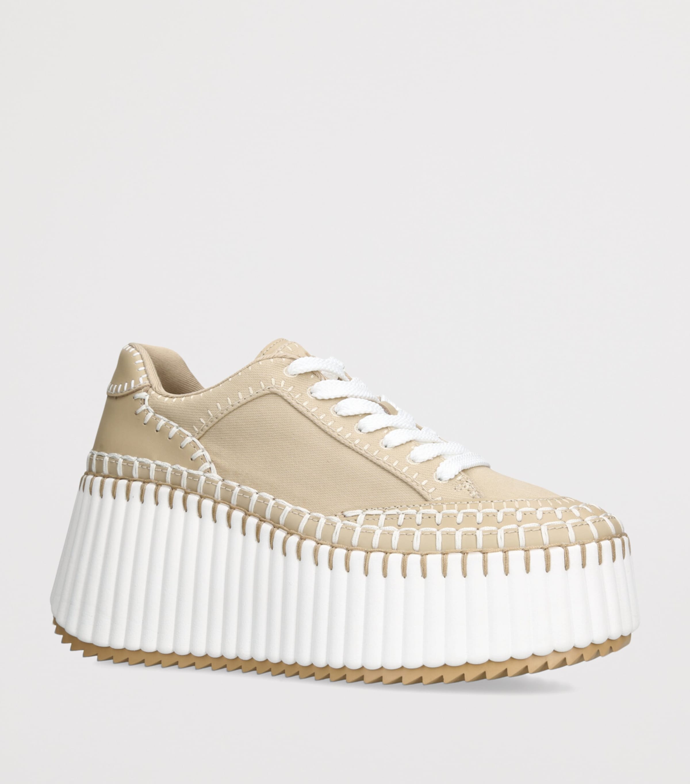 Chloé Nama Runner Platform Sneakers Beige Image 3