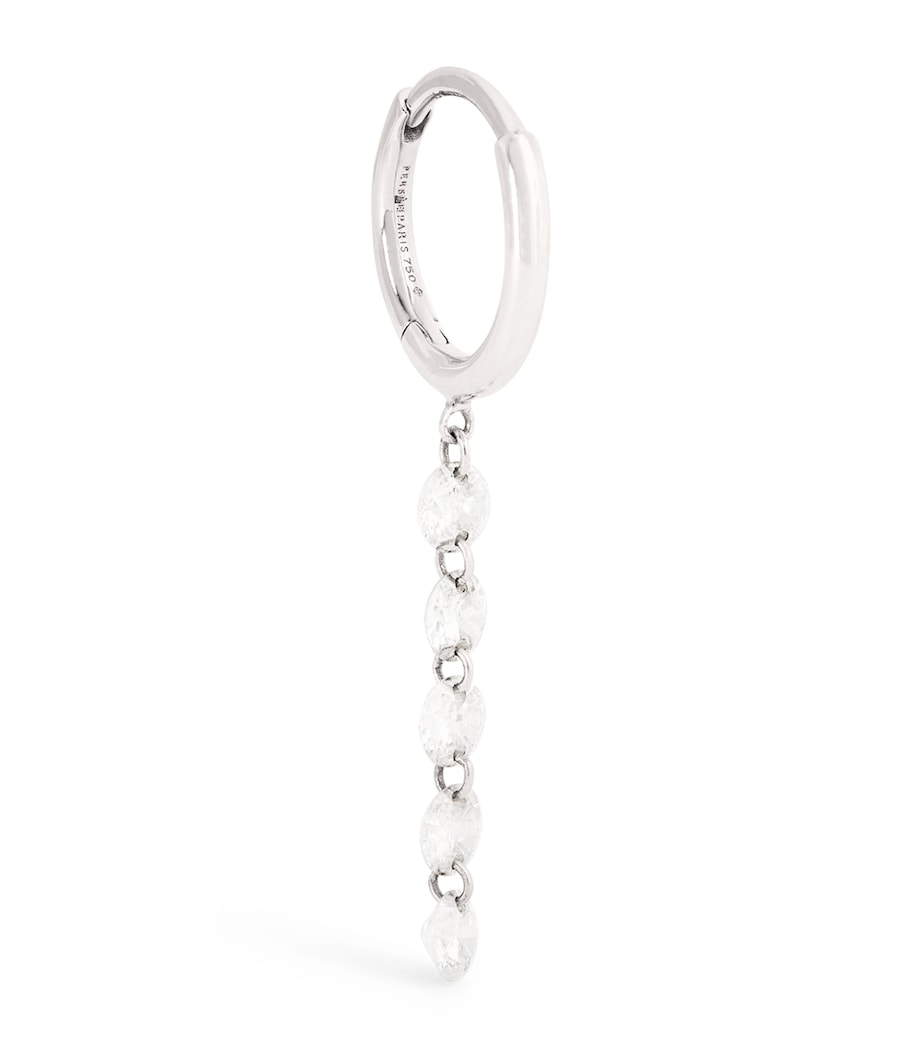 White Gold and Diamond Danaé Single Hoop Earring WHITE GOLD Image 3