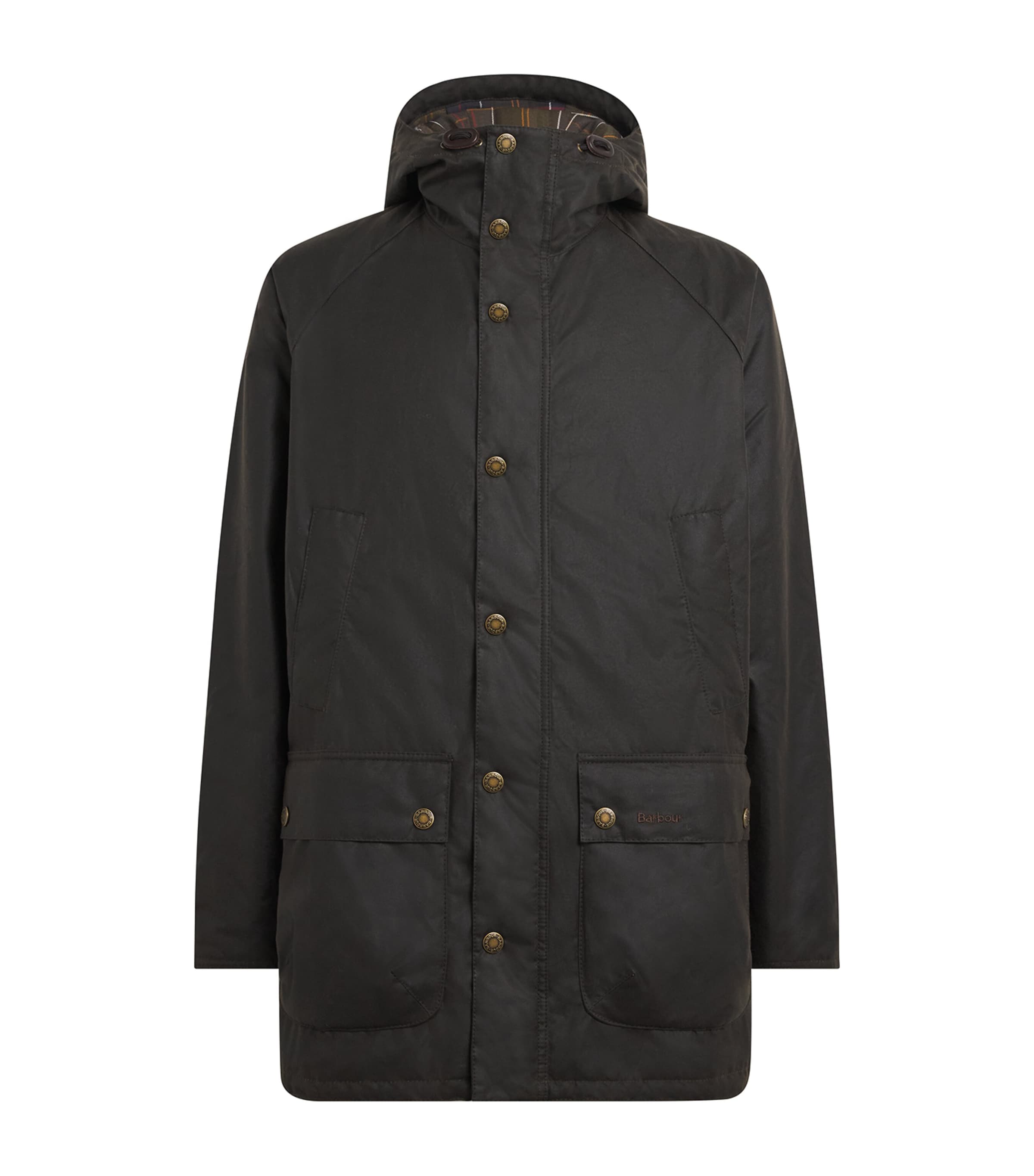 Barbour Wax Bedale Parka Coat In Black