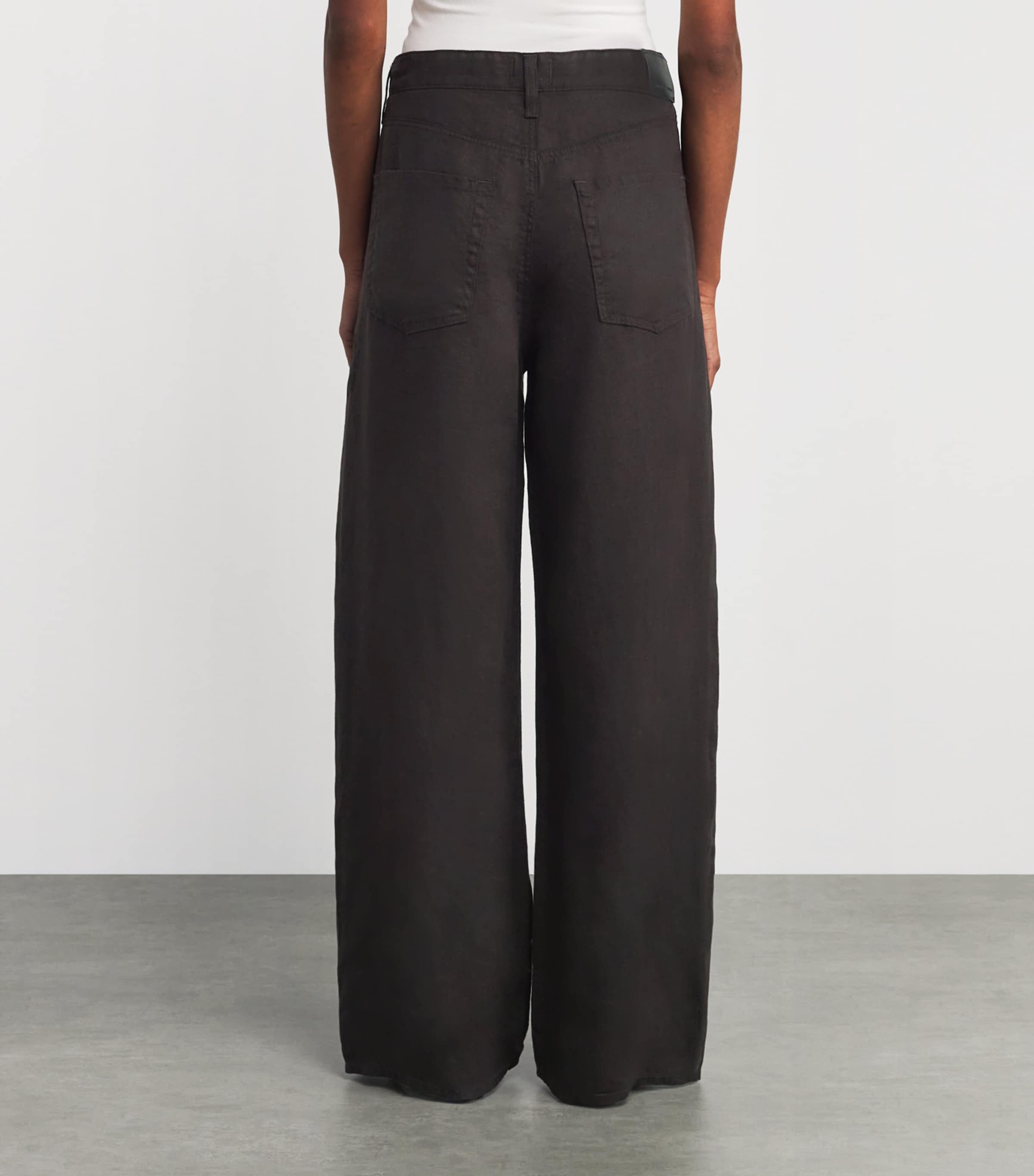 Citizens of Humanity Womens Linen Brynn Trousers Chocolate Image 4