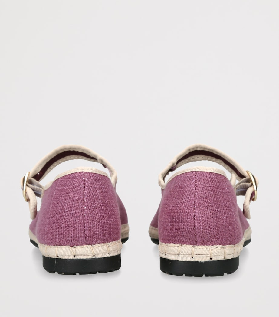 Flabelus Linen Ariadne Mary Janes Pink Comb Image 2