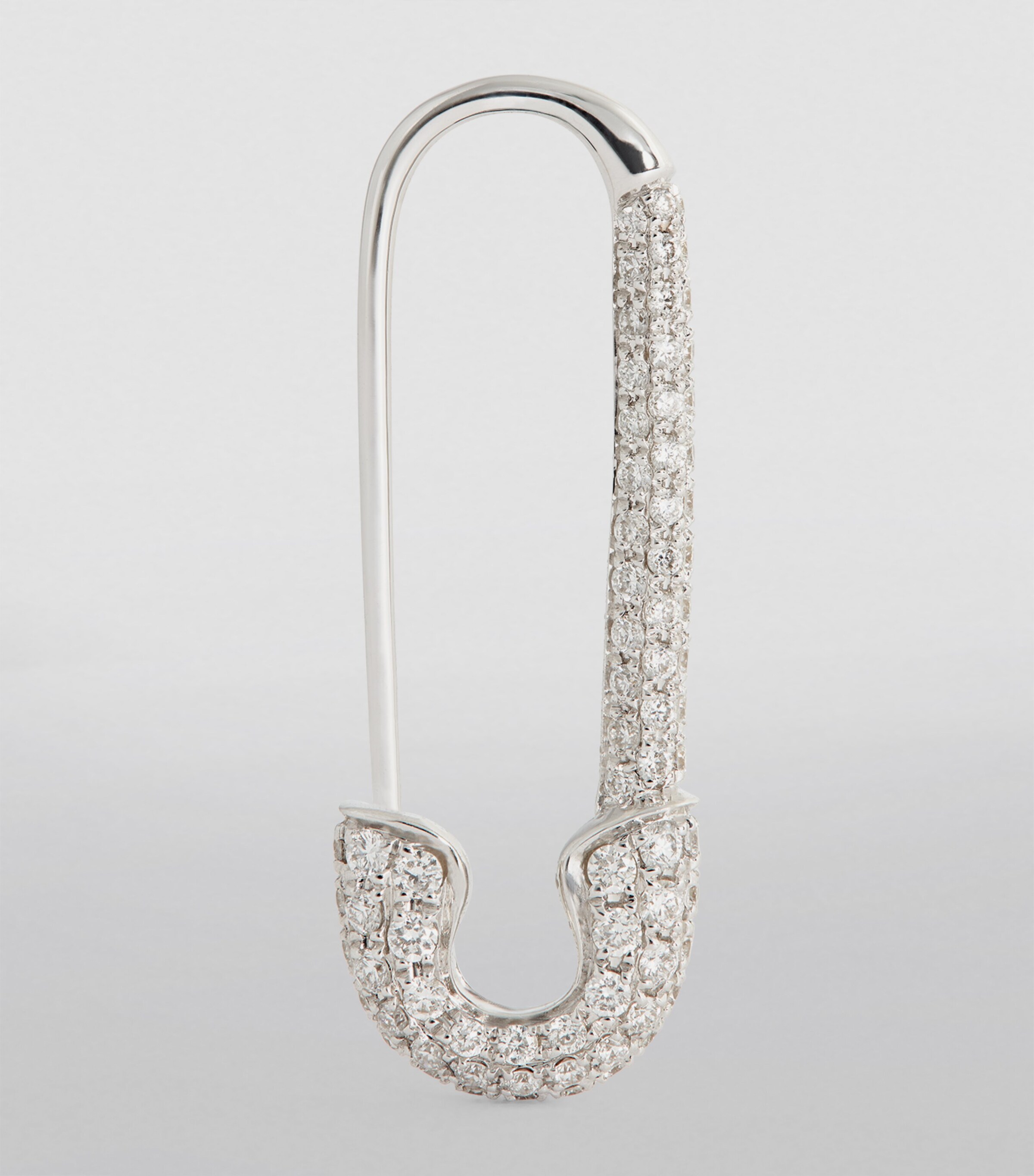 Anita Ko White Gold and Diamond Safety Pin Single Right Earring White Gold Image 3