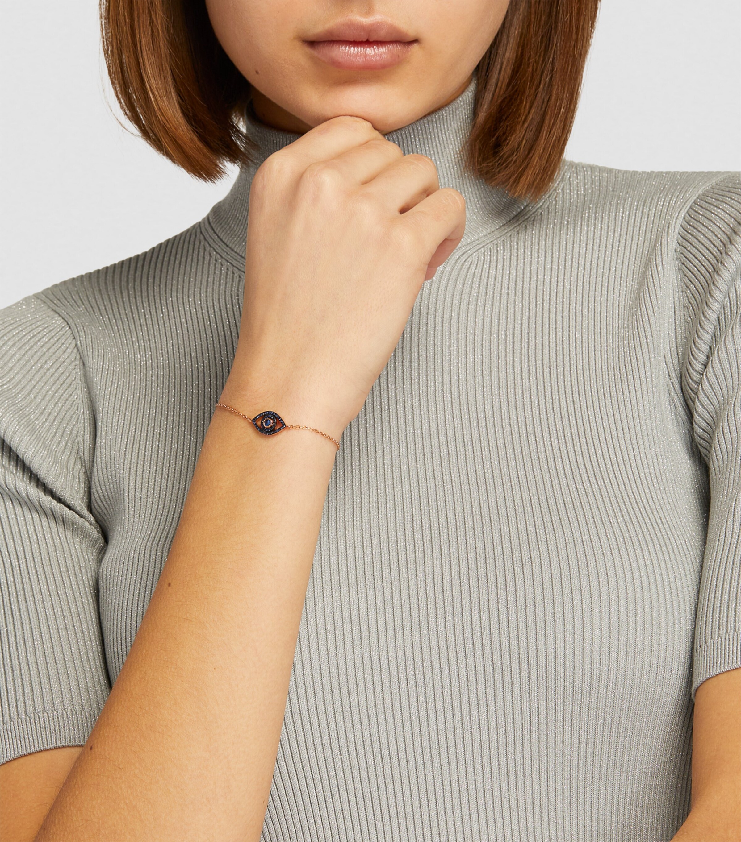 Netali Nissim Rose Gold and Blue Sapphire Mini Eye Bracelet Rose Gold Image 4