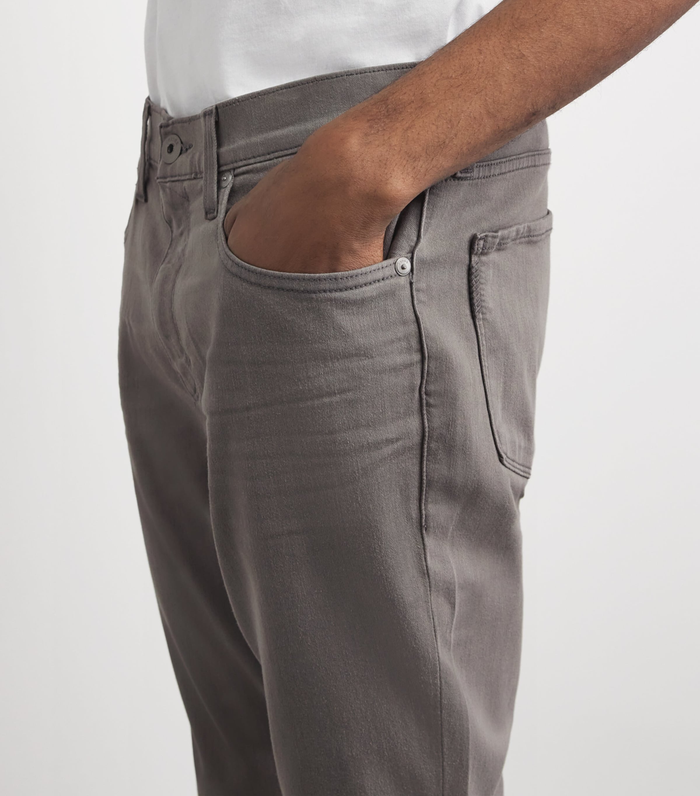 PAIGE Mens Federal Slim Straight Jeans Natural Stone Image 3