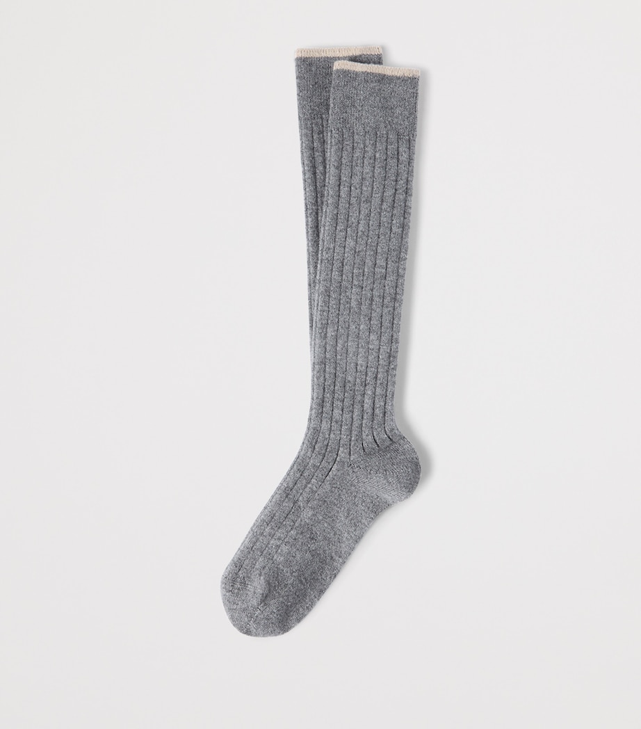 Brunello Cucinelli Mens Cashmere Ribbed Socks Image 2