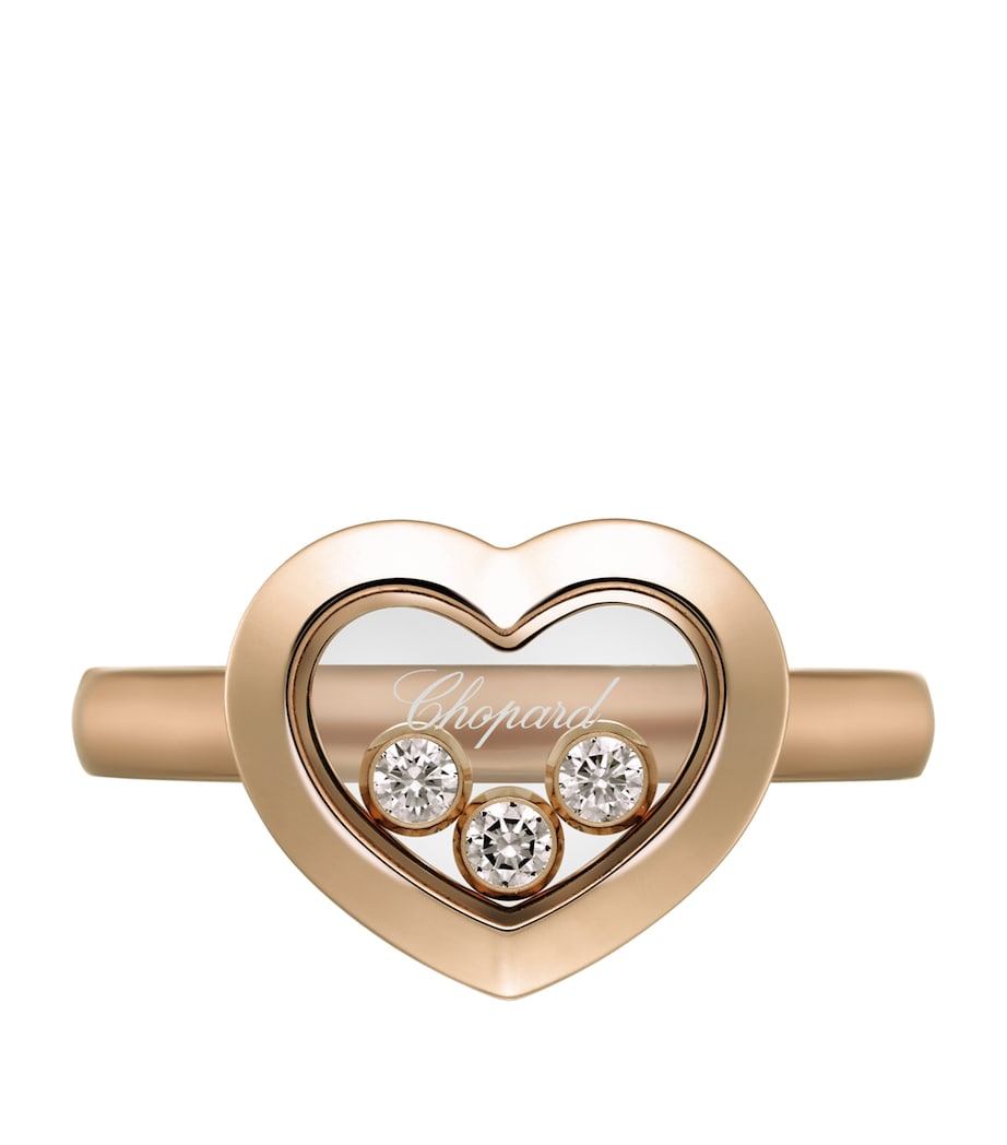 Rose Gold and Diamond Happy Diamonds Icons Ring Image 3