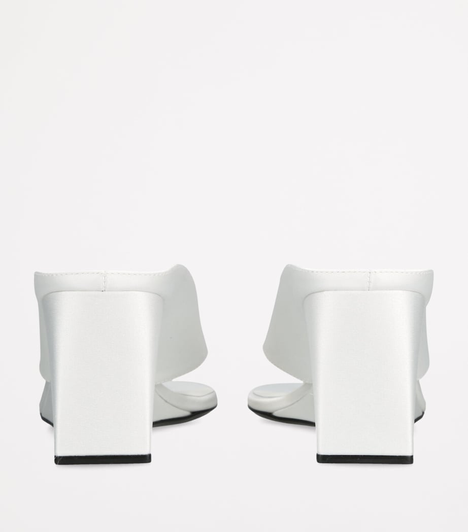 Leather Cube Thong Mules 75 WHITE Image 2