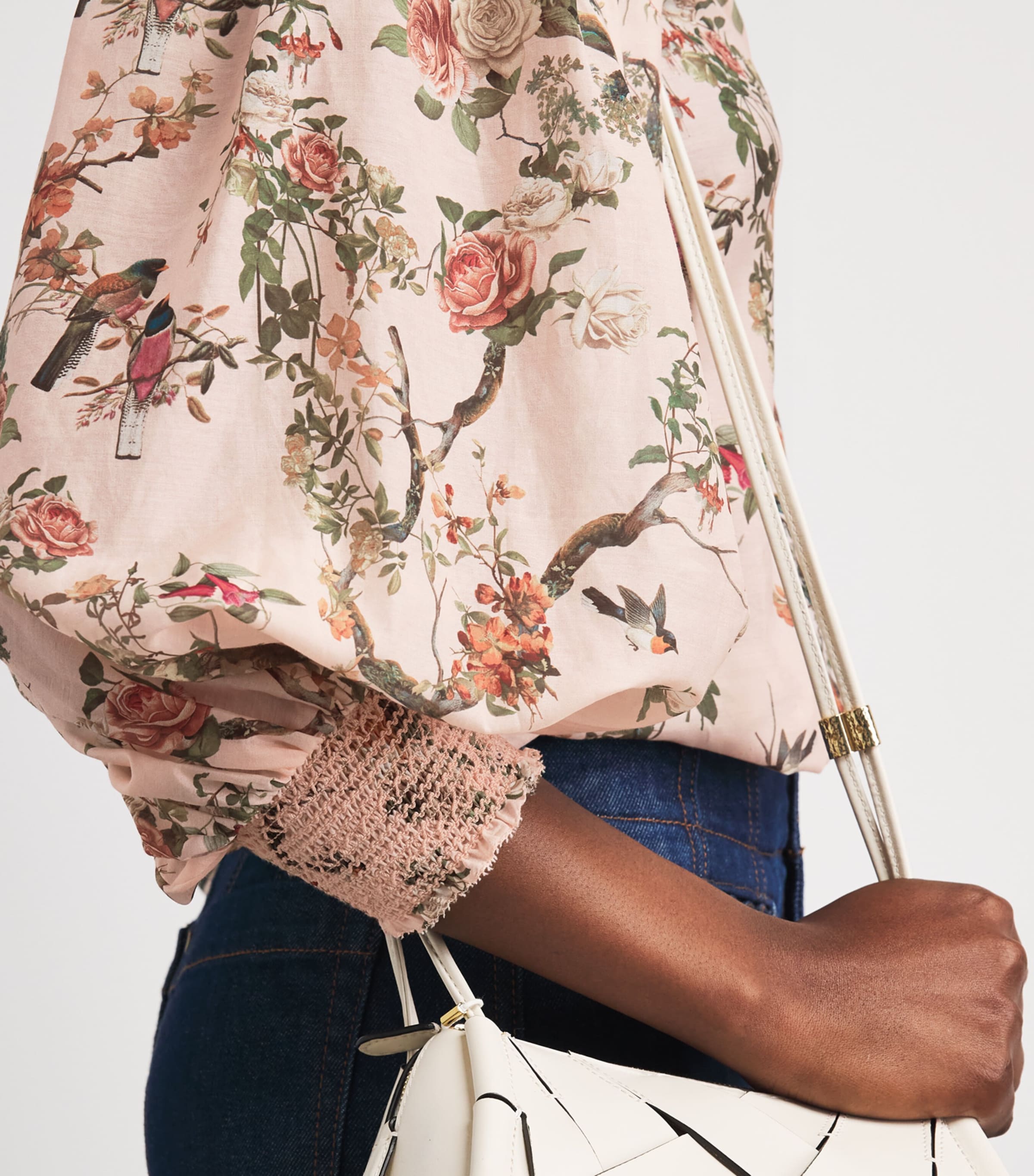 Alice+Olivia Womens Cotton-Silk Floral Charis Blouse Snset Grove Eng Rose Image 3