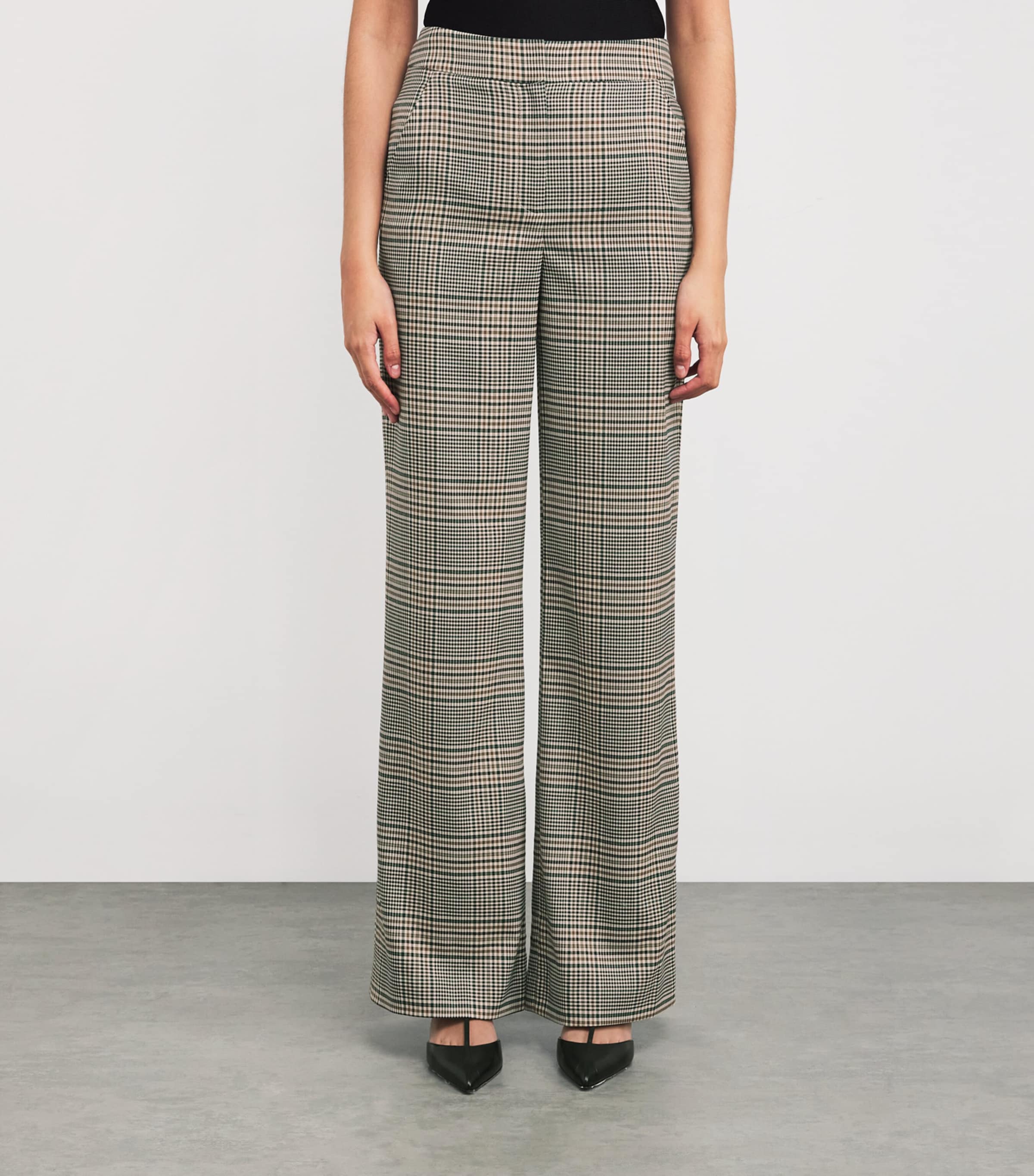 Check Tonelli Tailored Trousers G0216 ECRU/GRN MLTI Image 3
