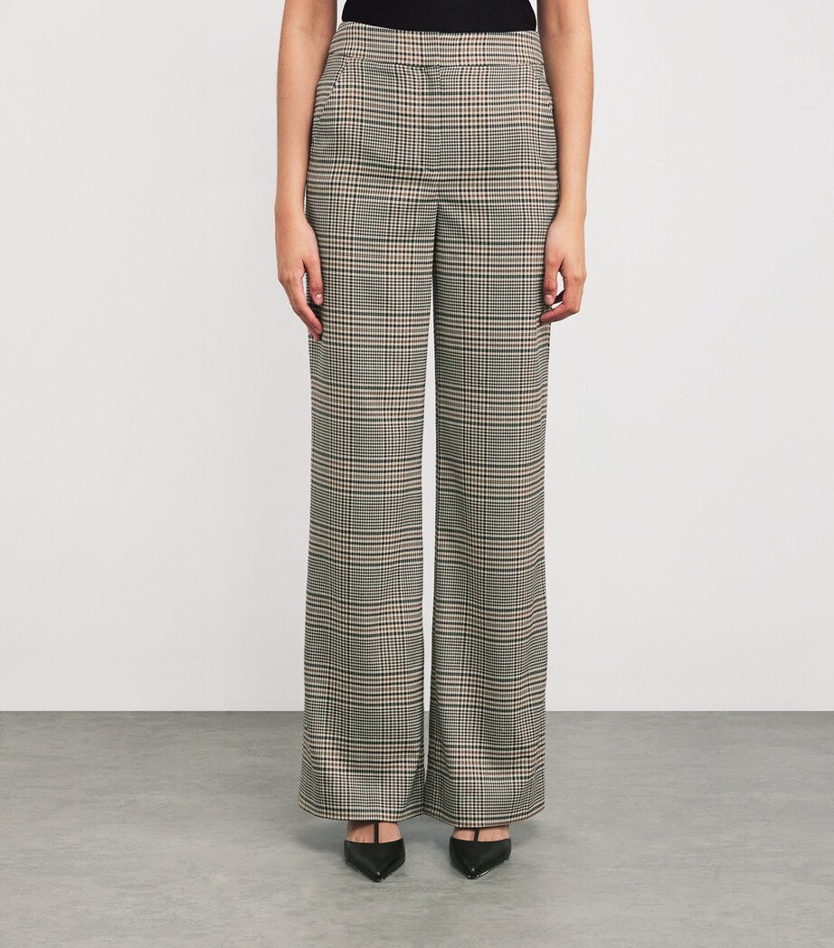 Check Tonelli Tailored Trousers G0216 ECRU/GRN MLTI Image 3
