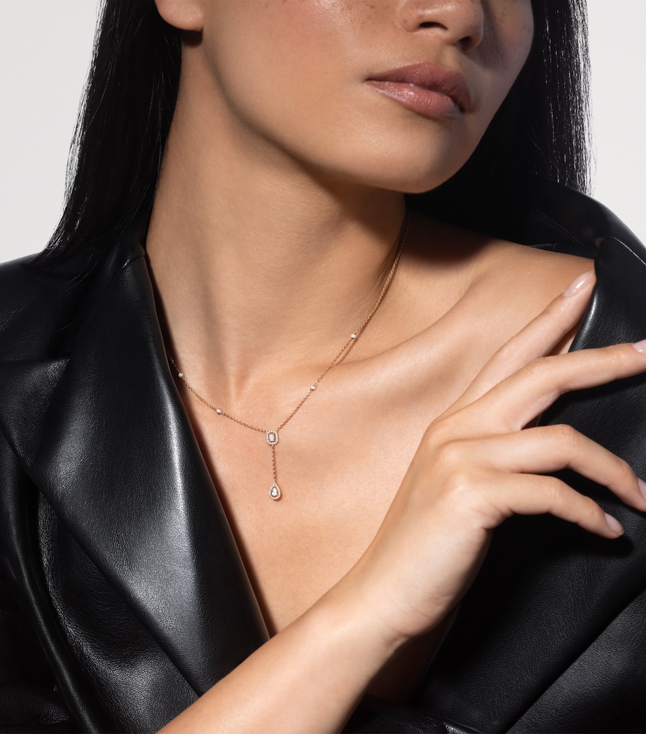 Messika My Twin Rose Gold and Diamond Pendant Necklace (0.36ct) Pink Gold Image 2