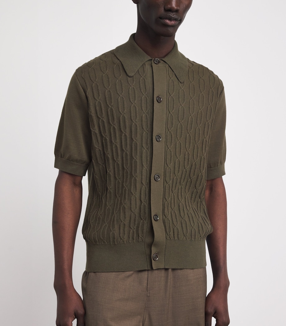 Oliver Spencer Mens Organic Cotton Rossell Shirt Khaki Brown Image 4