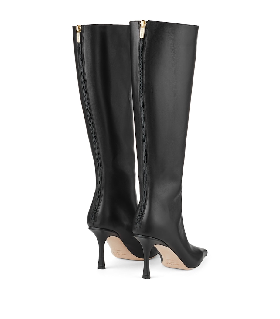 Agathe 85 Leather Knee-High Boots BLACK Image 3