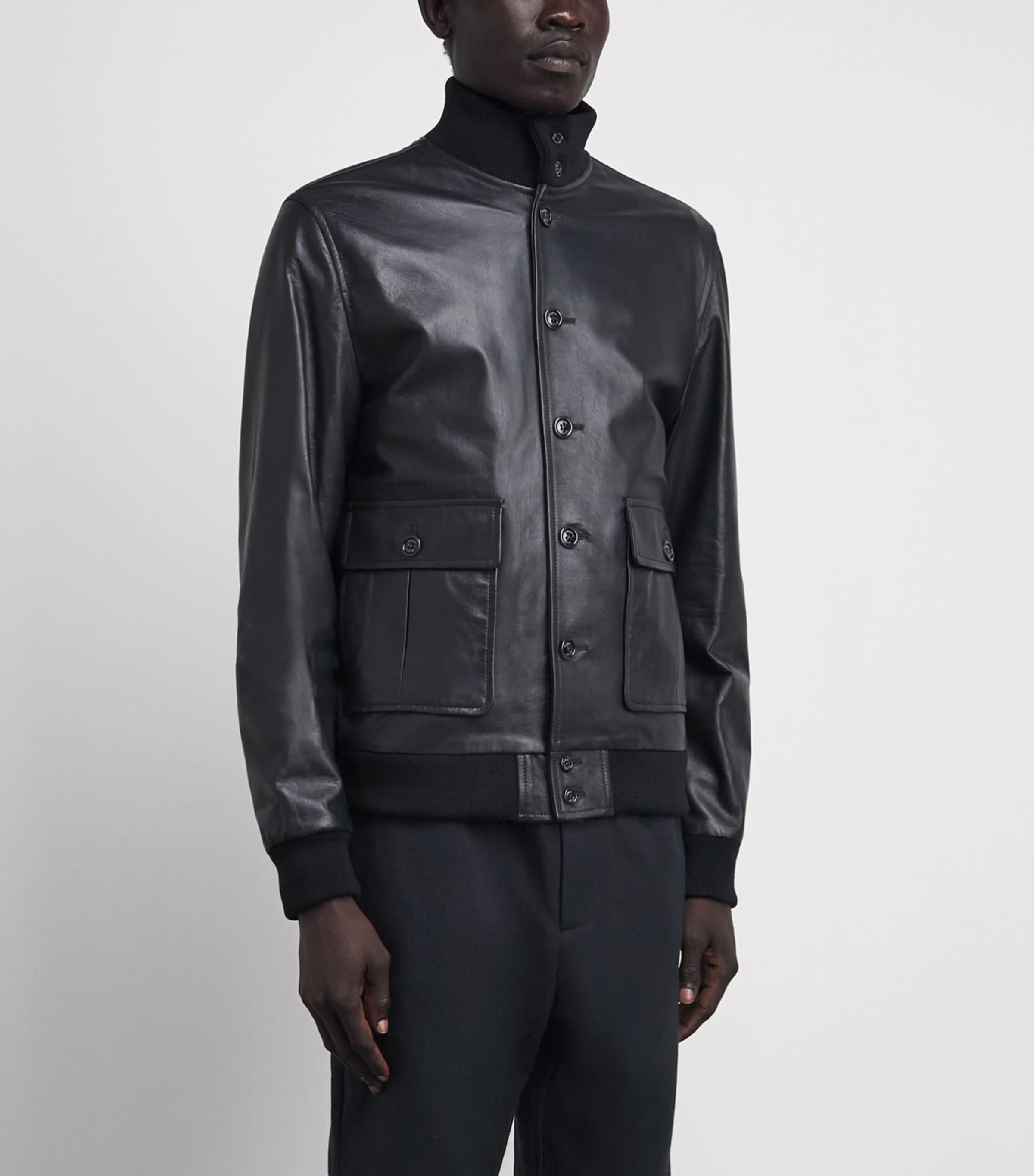 Valstar Mens Leather Padded Valstarino Jacket Navy Image 4