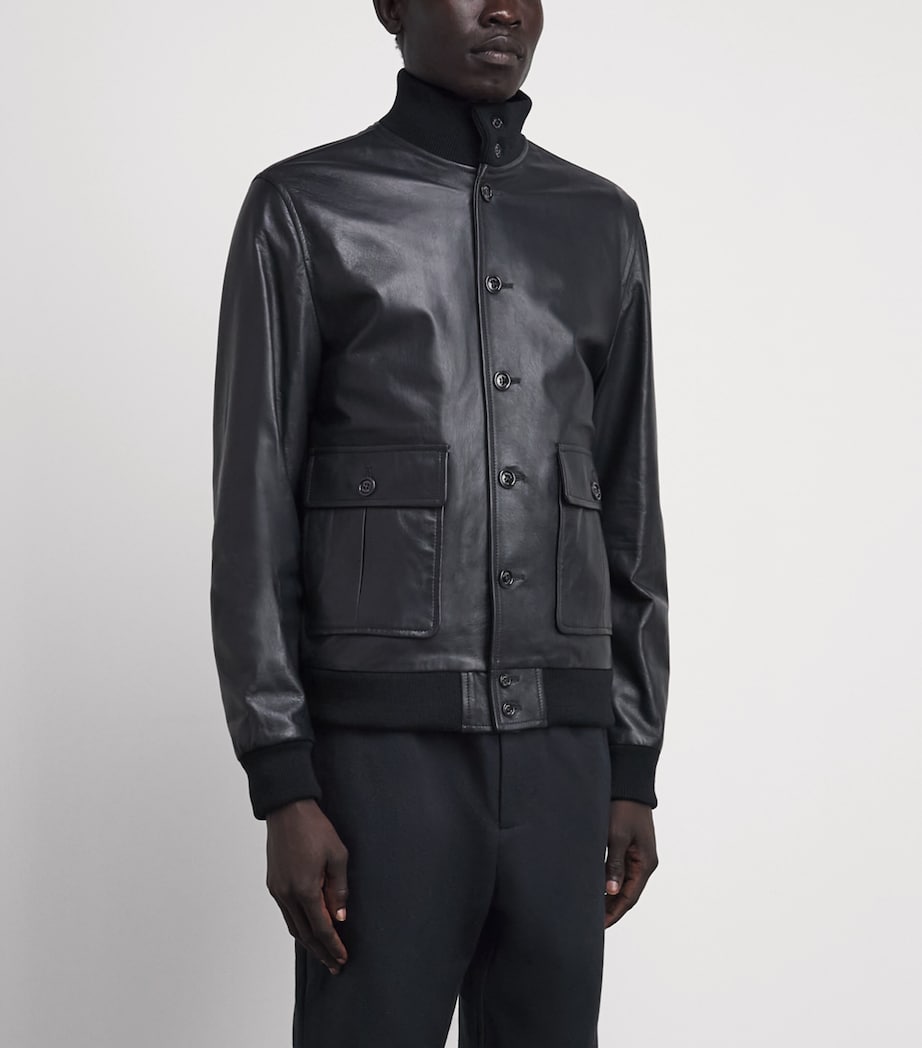 Valstar Mens Leather Padded Valstarino Jacket Navy Image 4