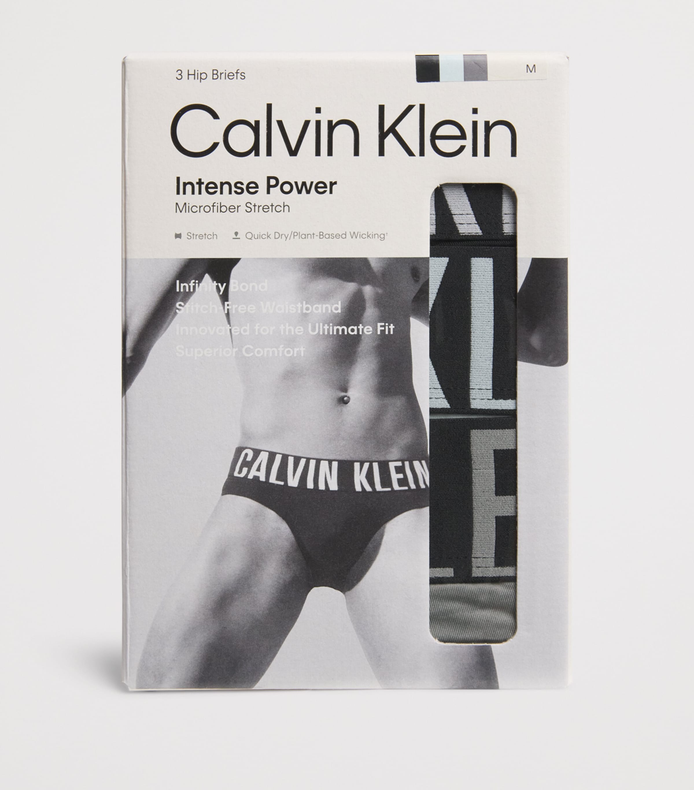 Calvin Klein Mens Intense Power Briefs (Pack of 3) Black/mist/mist Image 4