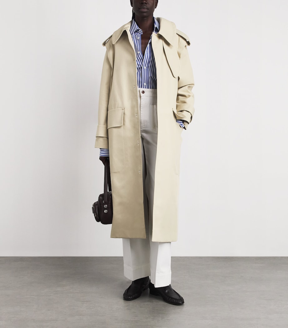 Victoria Beckham Womens Cotton Philippa Trench Coat Beige Image 2