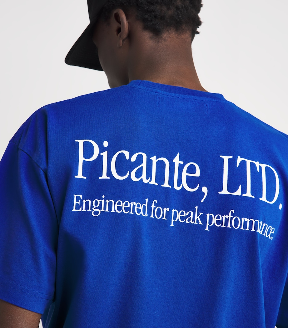 PICANTE Mens Organic Cotton Butterfly T-Shirt Royal Blue Image 3