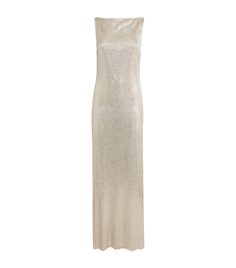 Mesh Crystal Gown CHAMPAGNE Image 1