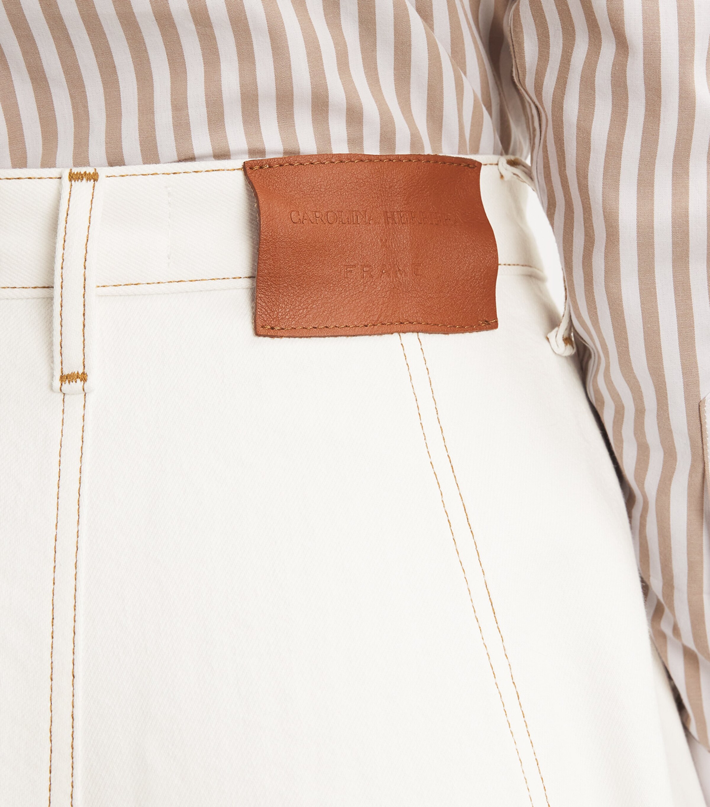FRAME Womens x Carolina Herrera Denim Maxi Skirt White Image 4