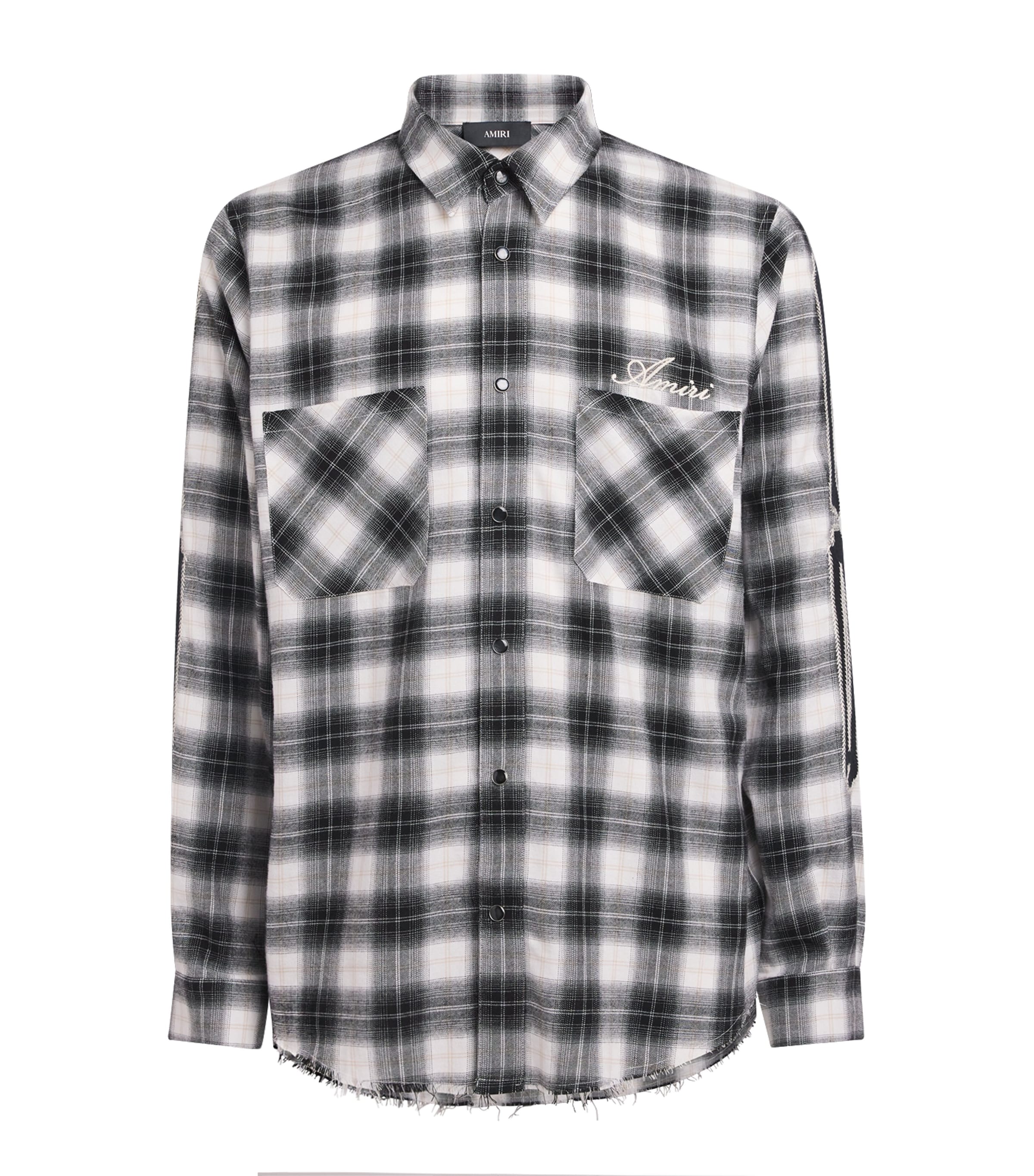 Cotton Flannel Bones Overshirt BLACK Image 1