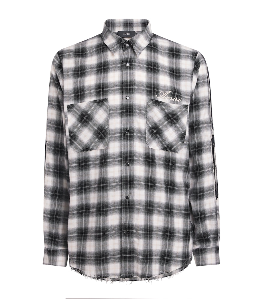 Cotton Flannel Bones Overshirt BLACK Image 1