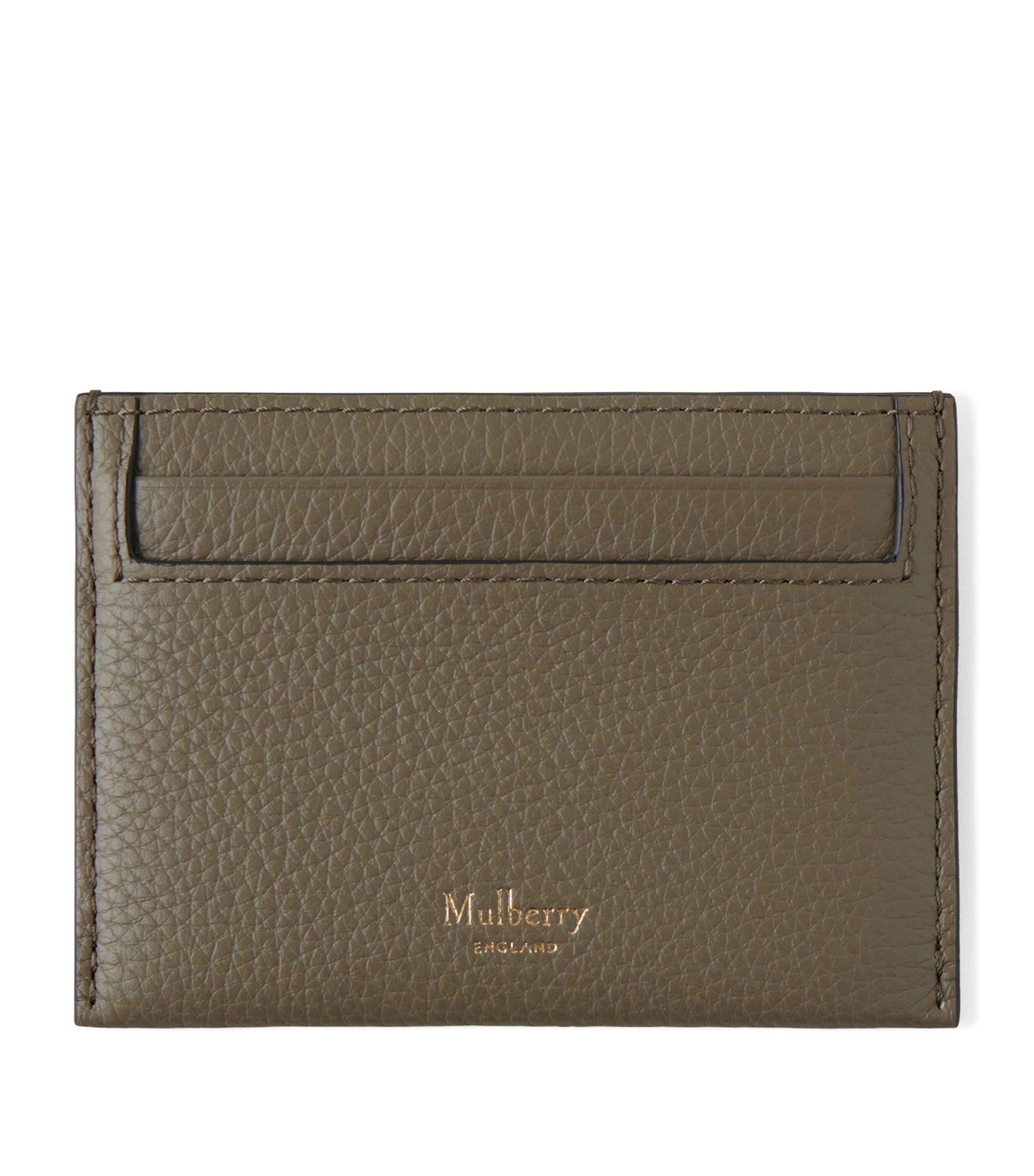 Shop Mulberry Leather Logo Card Holder In Green