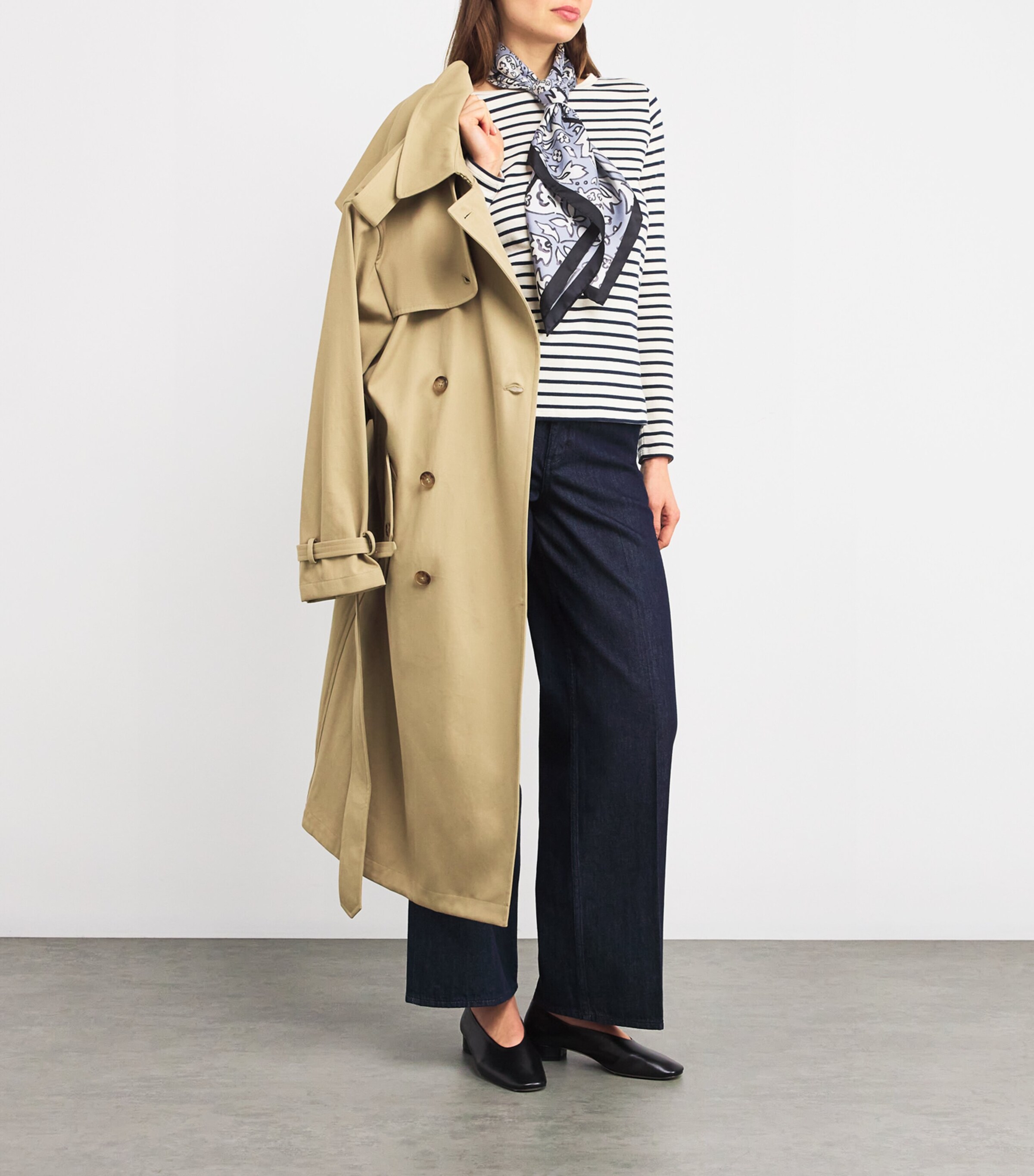 Silk Butterfly Square Scarf LIGHT GREY Image 2