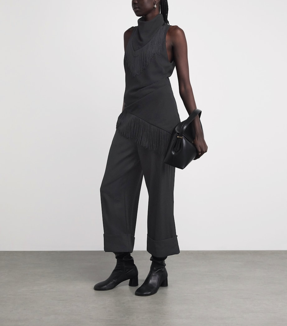 CAMILLA AND MARC Womens Wool Cropped Caius Manstyle Trousers Dblk Black Image 2