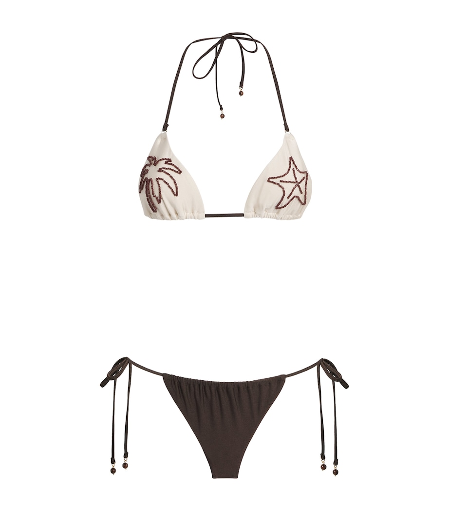 Zimmermann Womens Beaded Mahon Triangle Bikini Spliced Image 1